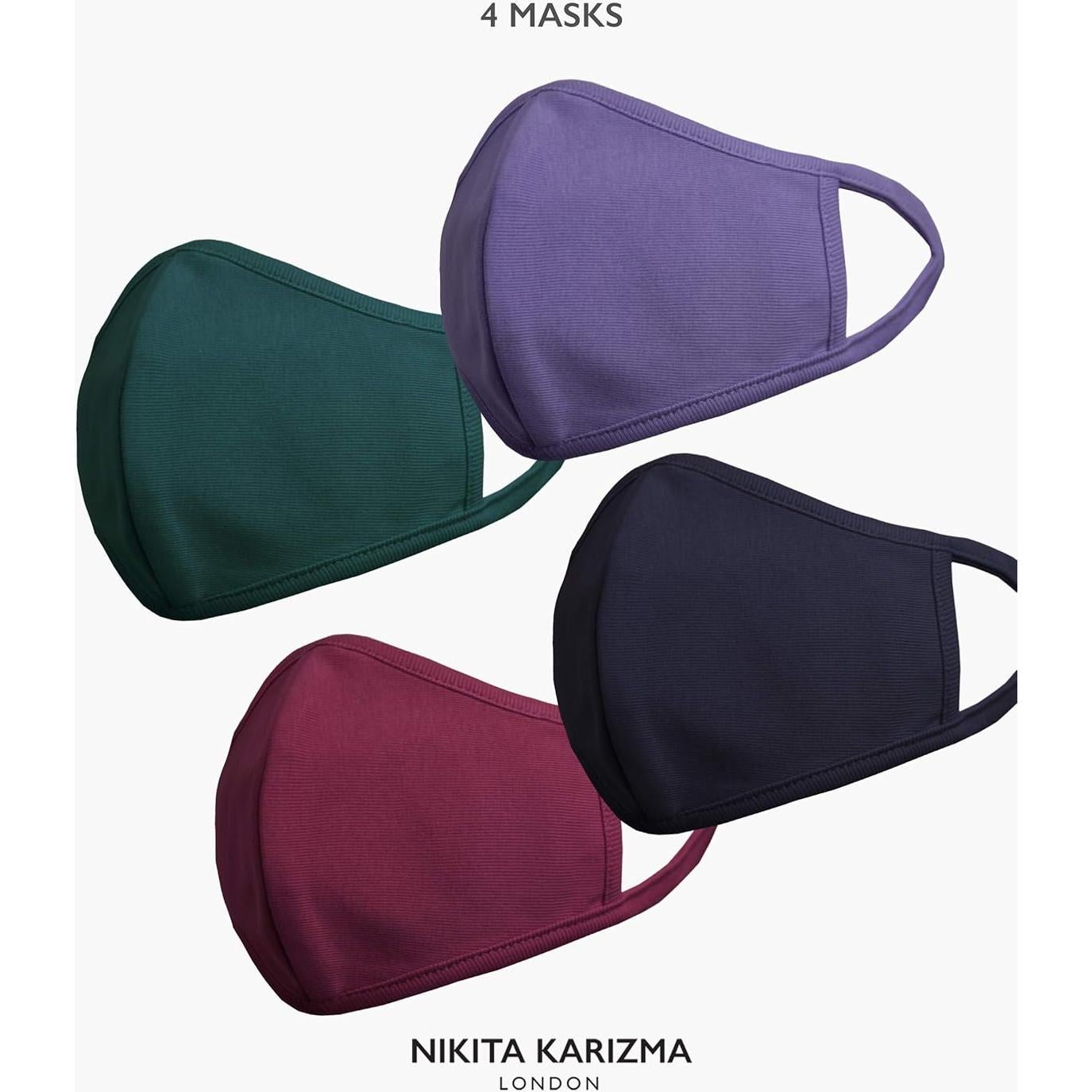 Mascarillas Faciales Lavables Karizma - Paquete de 4 Tonos Joyas