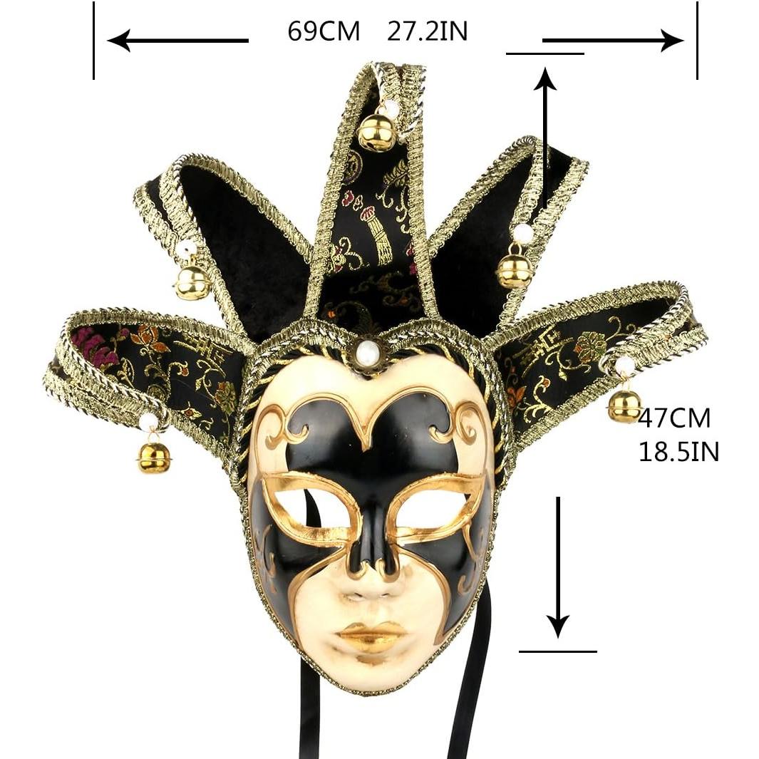 Máscara de Comedia Veneciana YU FENG 69x46 cm para Fiesta