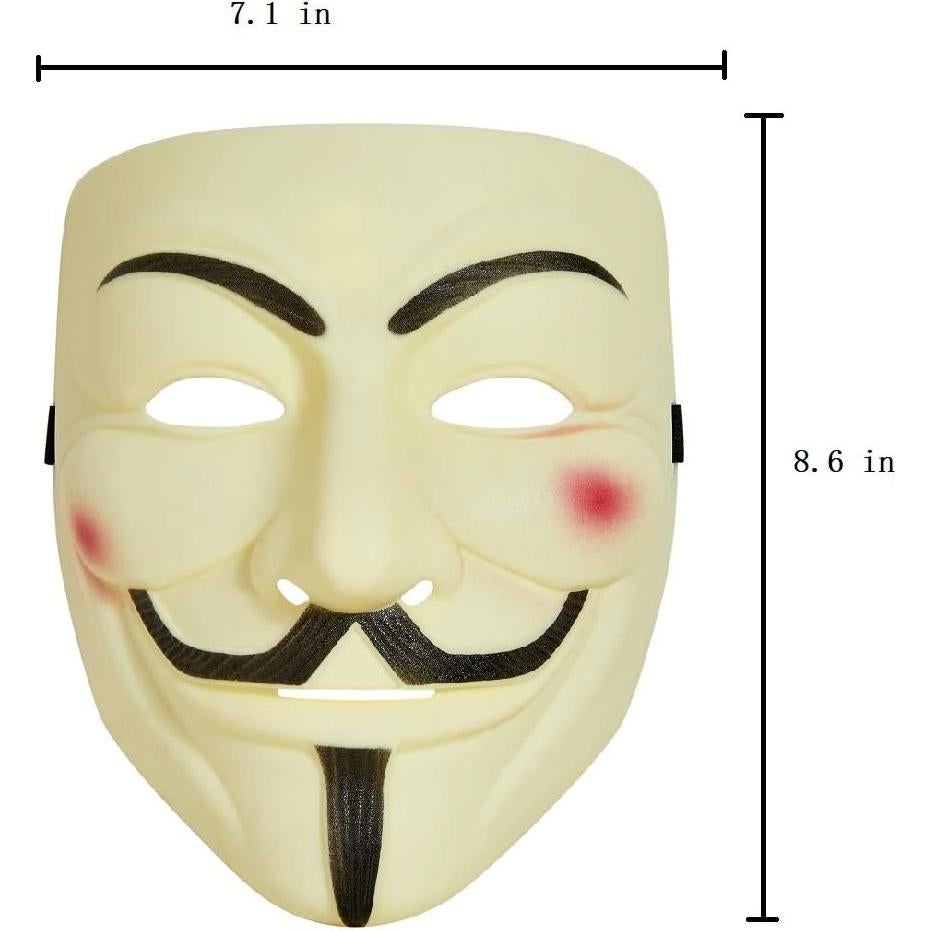 Paquete de 4 Máscaras V de Vendetta WLPARTY para Disfraz