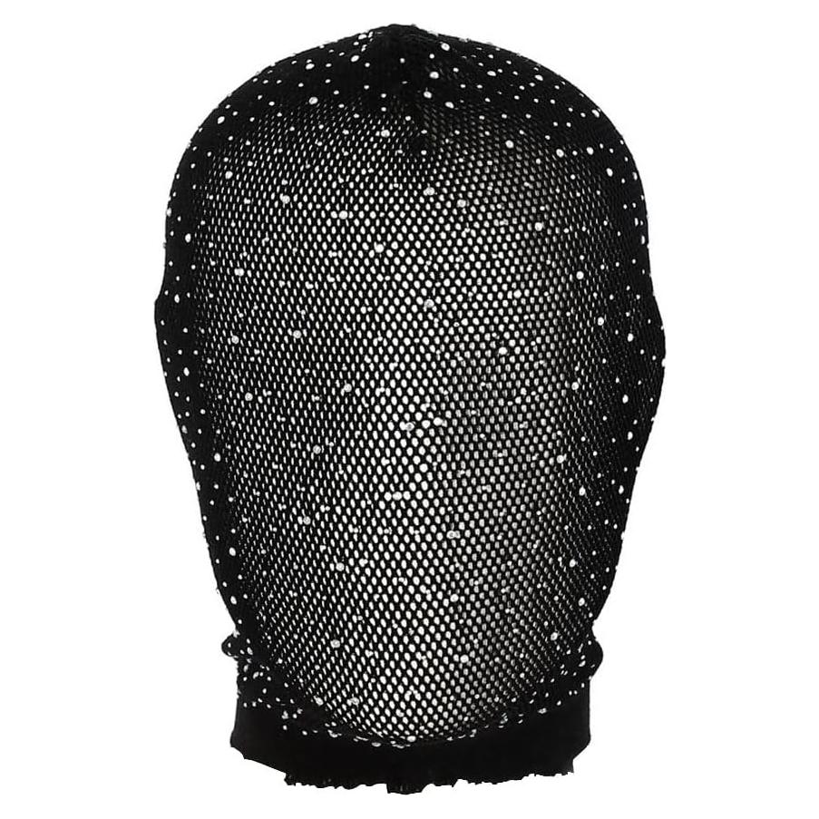 Máscara de Carnaval de Malla Elástica Negra con Rhinestones