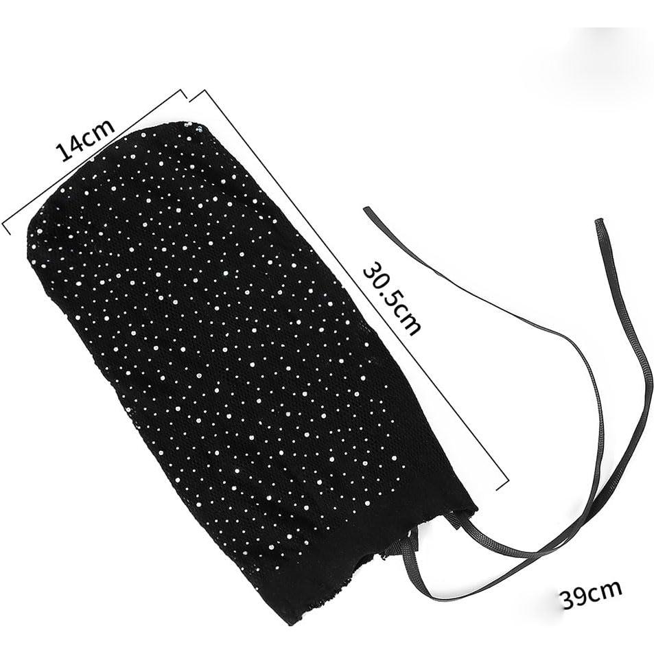 Máscara de Carnaval de Malla Elástica Negra con Rhinestones