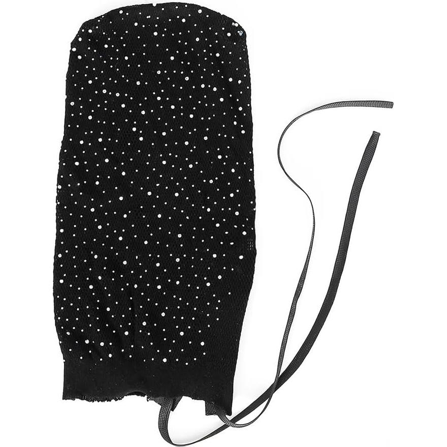 Máscara de Carnaval de Malla Elástica Negra con Rhinestones