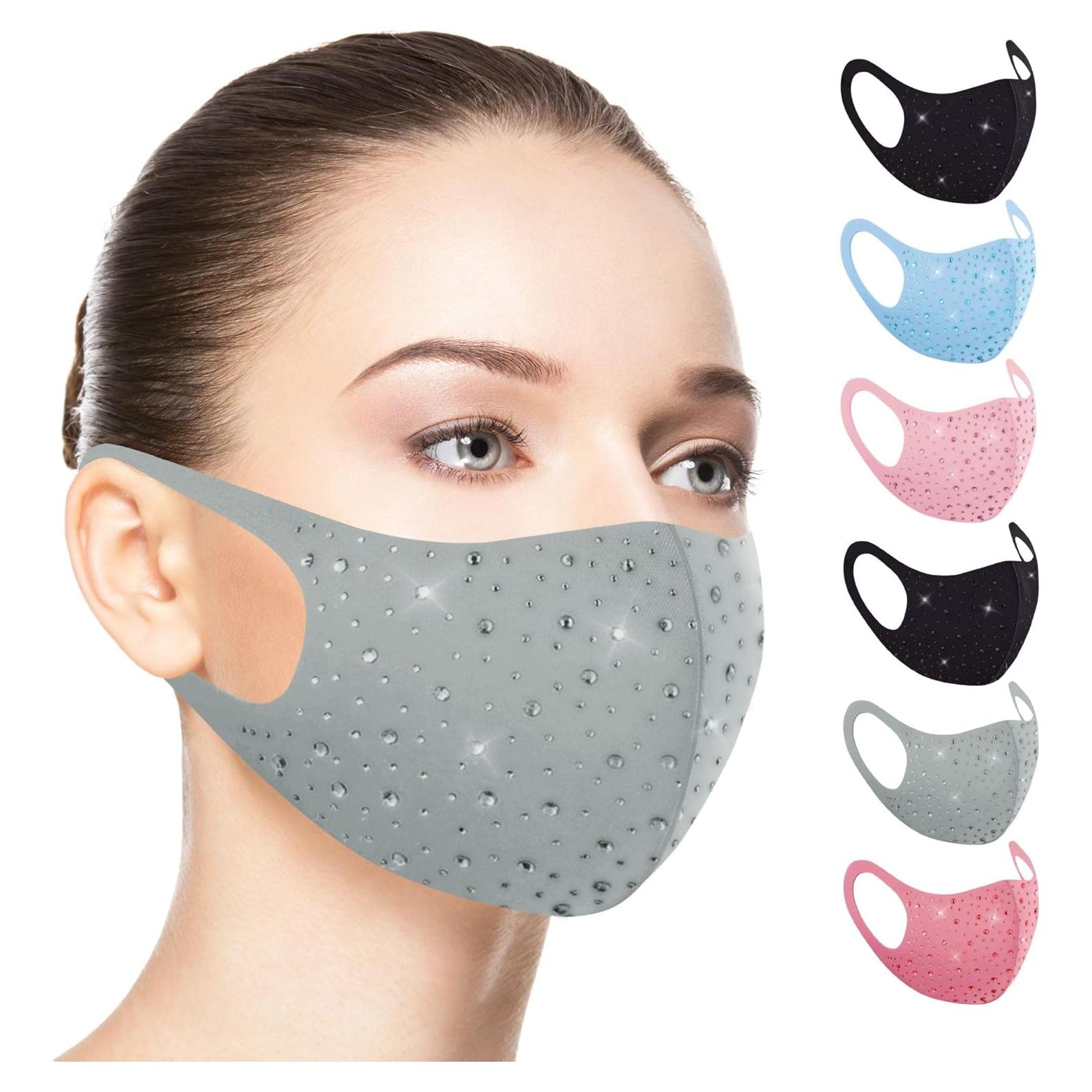 Máscara Facial de Rhinestone Ciana para Mujeres - 6 Diseños