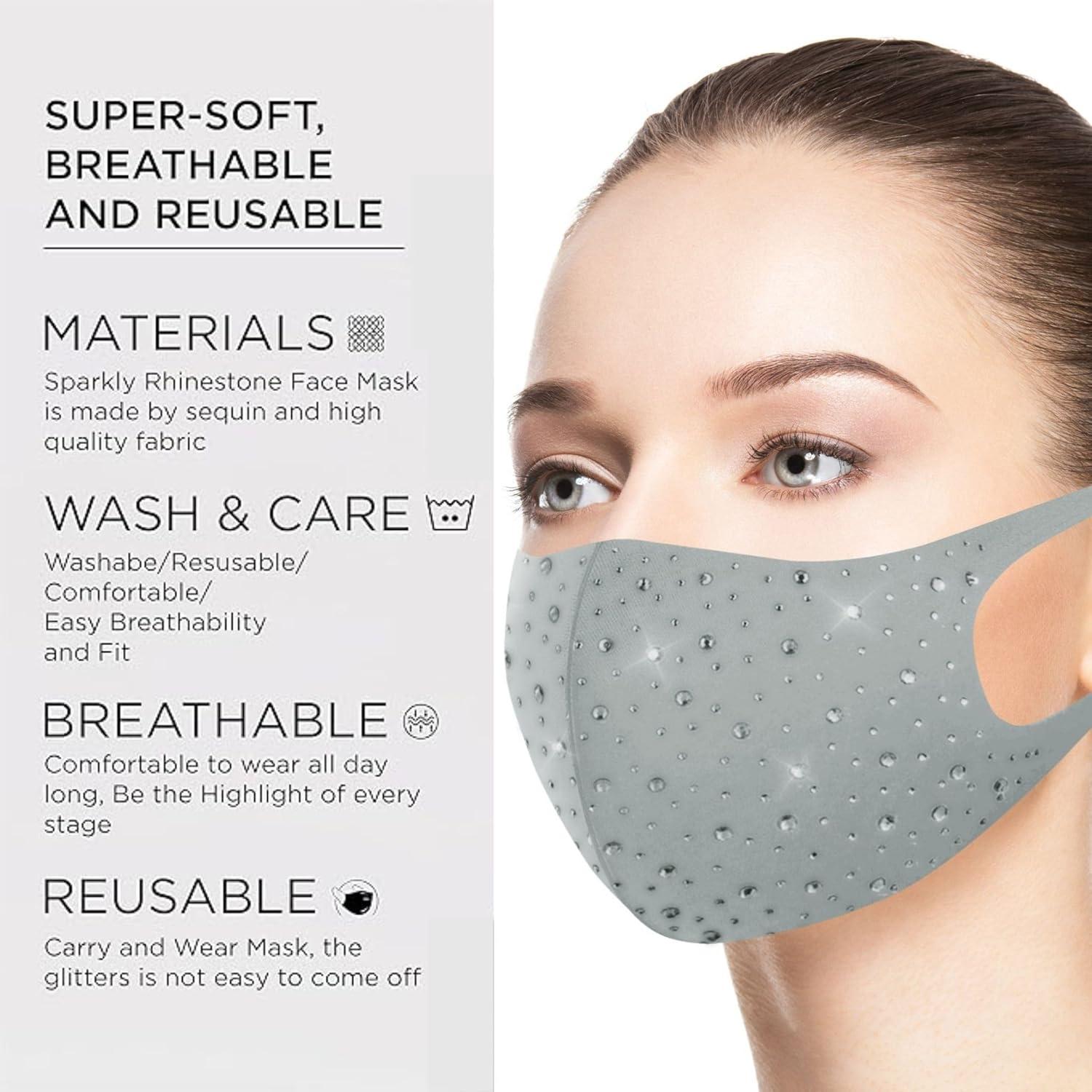 Máscara Facial de Rhinestone Ciana para Mujeres - 6 Diseños