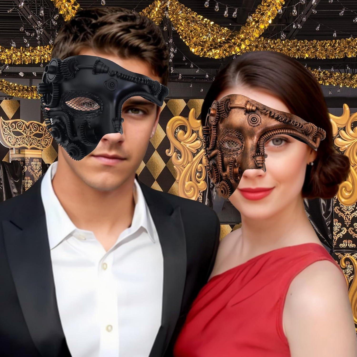 Máscara Steampunk Ubauta para Hombre - Media Cara Halloween