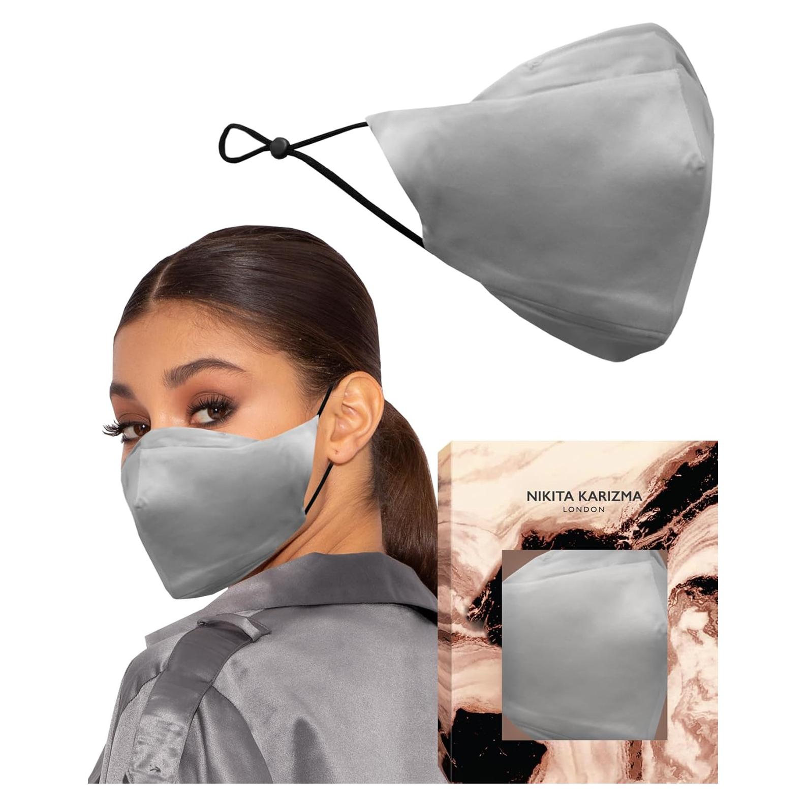 Mascarilla de Seda KARIZMA 90210 Gris - Lavable y Reutilizable