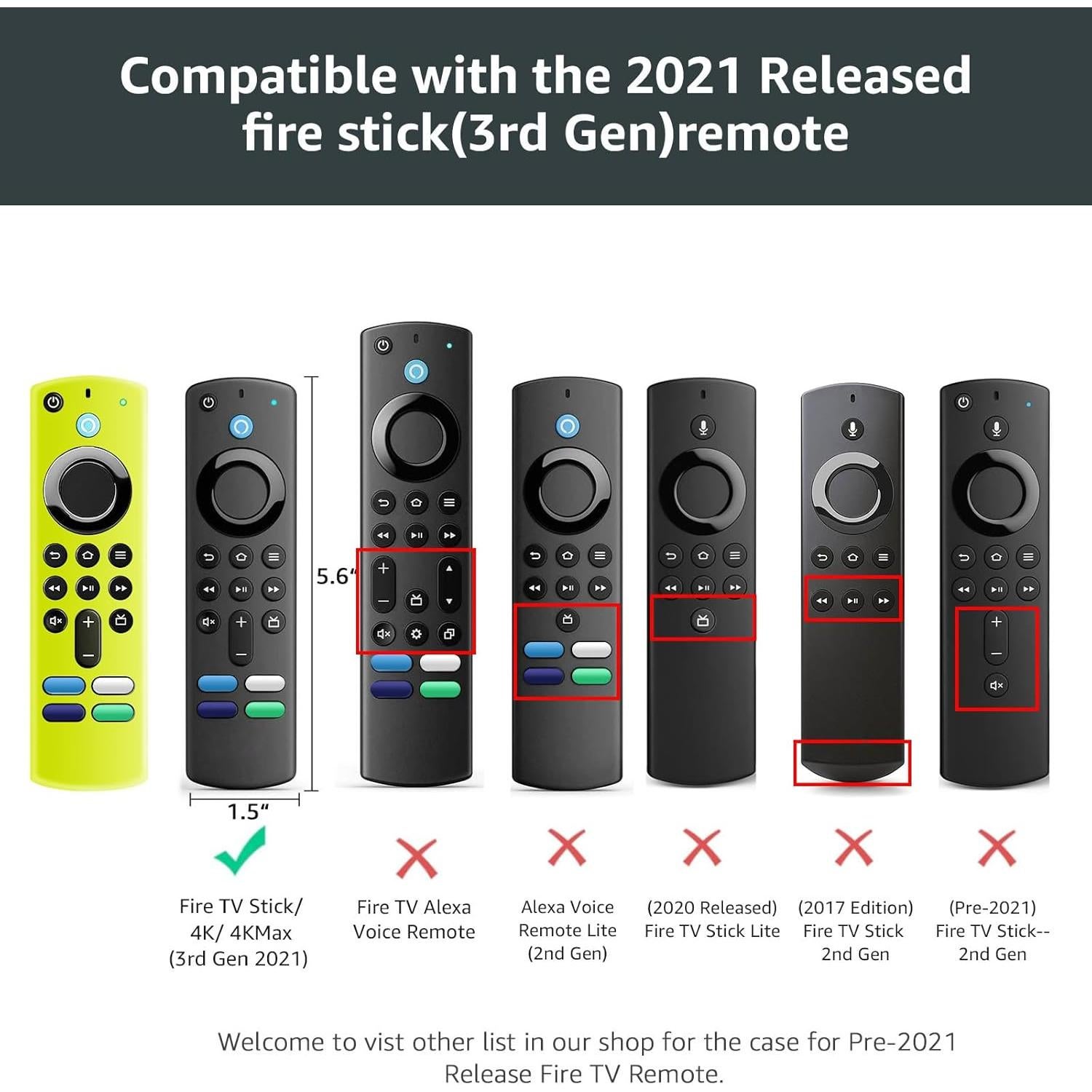 Funda de Control Remoto Fire Stick 3ra Gen OneBom - Brilla en la Oscuridad