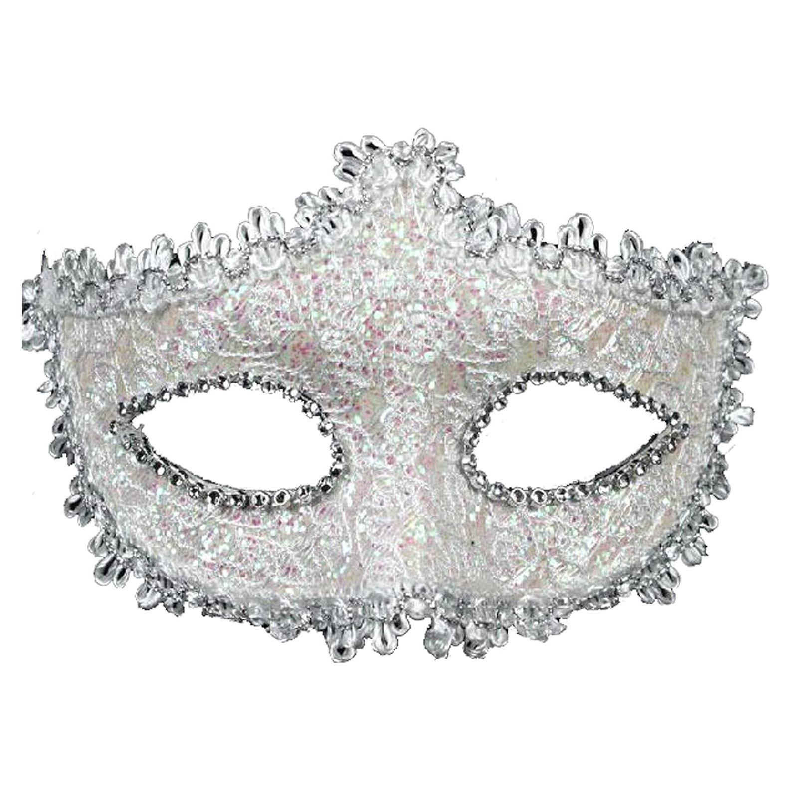 Máscara de Mascarada Veneciana Geek-M para Mujeres - Blanca