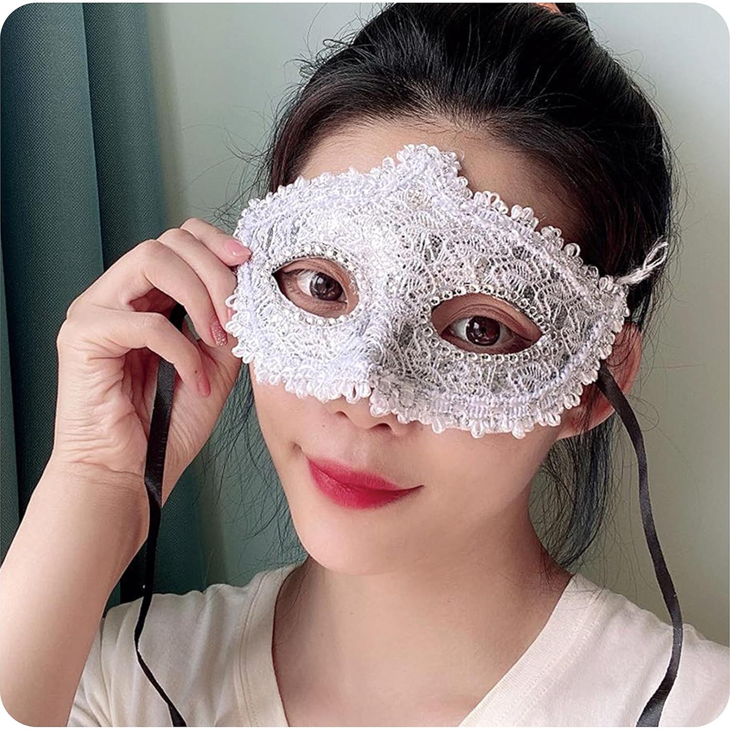 Máscara de Mascarada Veneciana Geek-M para Mujeres - Blanca