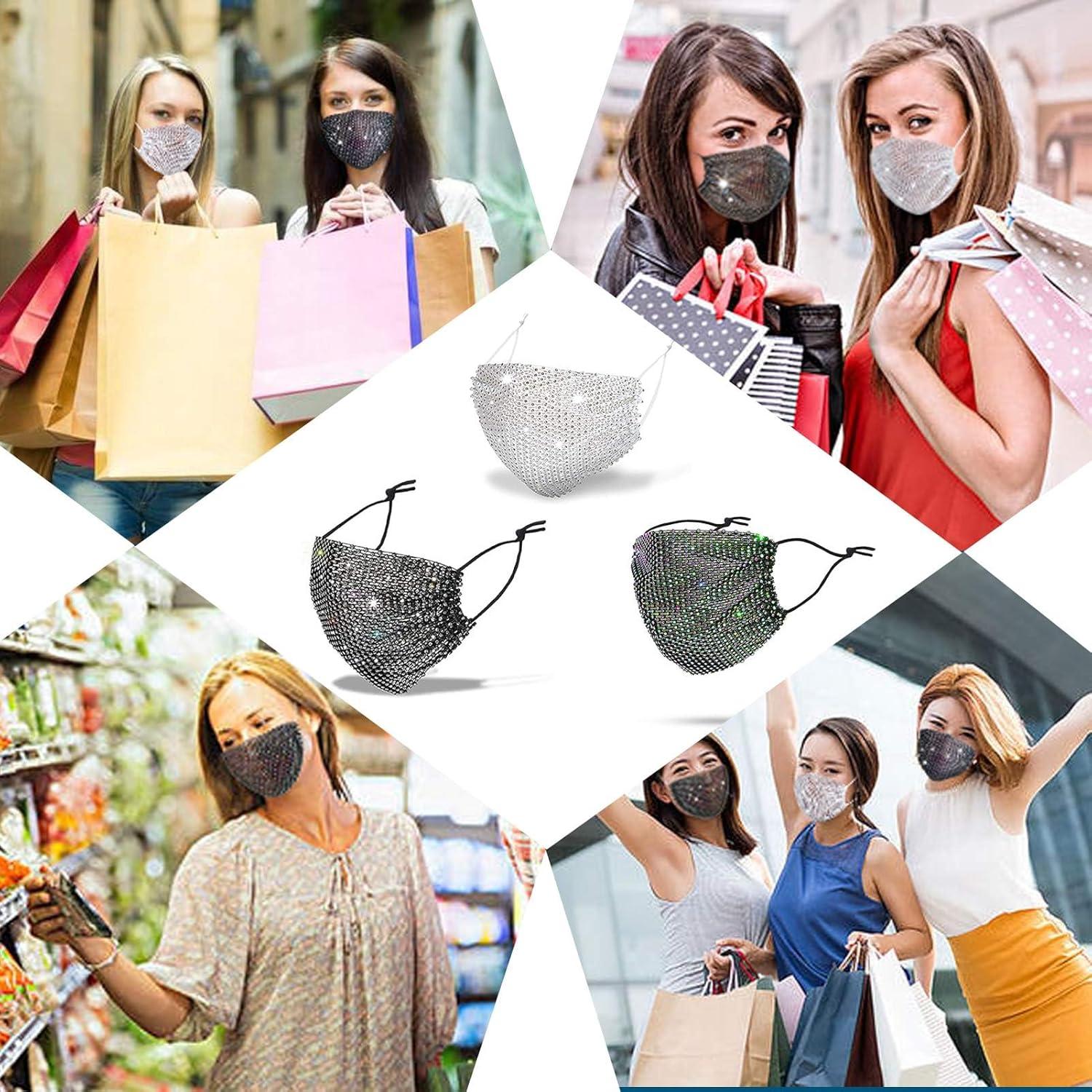 Máscara de Fiesta Brillante Auriviz para Mujeres - Malla con Rhinestones