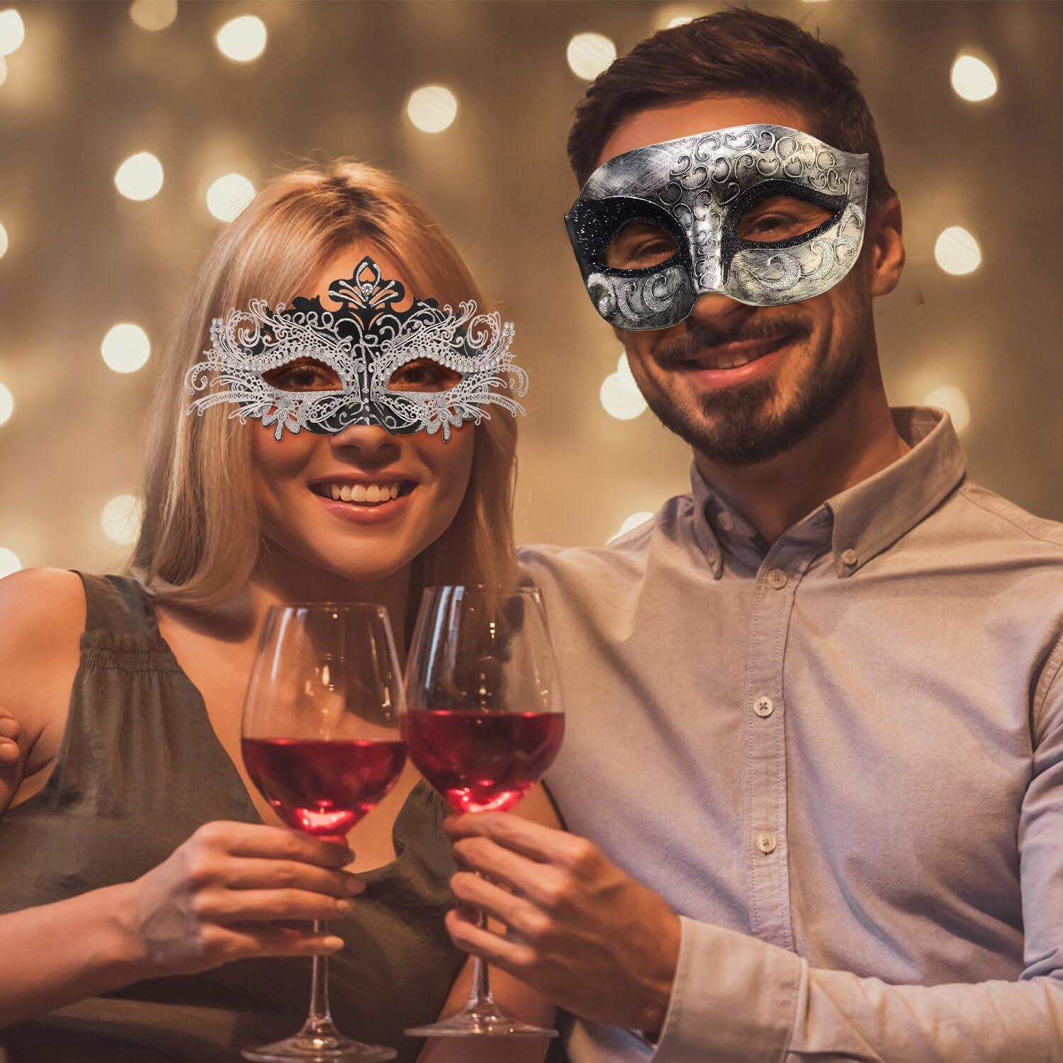 Conjunto de Máscaras para Parejas Coddsmz - Veneciana y Mardi Gras