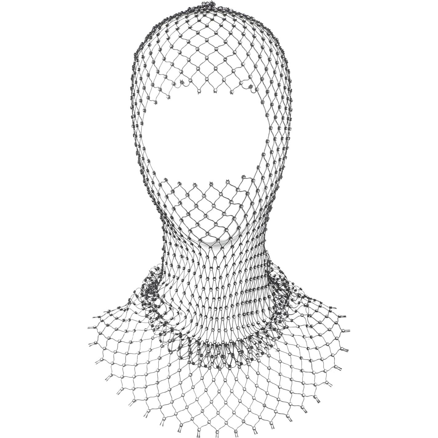 Máscara de Red de Pescado con Brillantes PURFUN para Mujeres