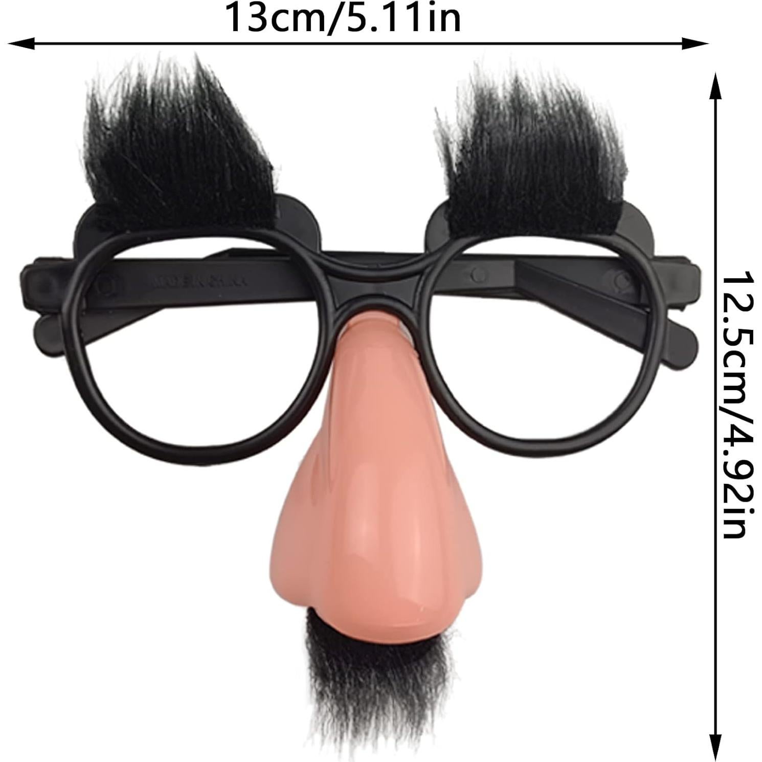 6 Gafas de Disfraz con Nariz, Bigote y Cejas - PPXMEEUDC