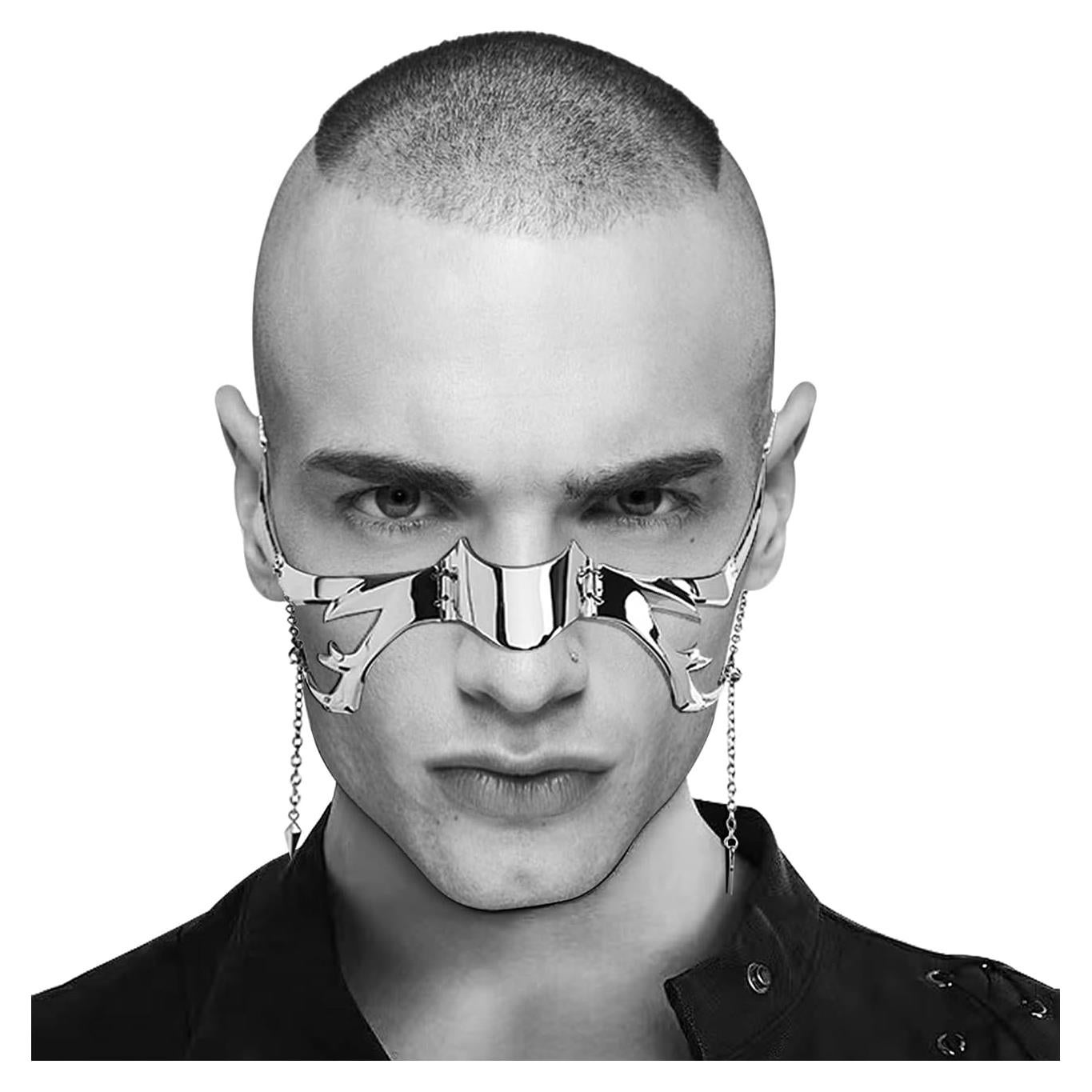 Máscara Media de Acero Líquido L'VOW Plateada Unisex