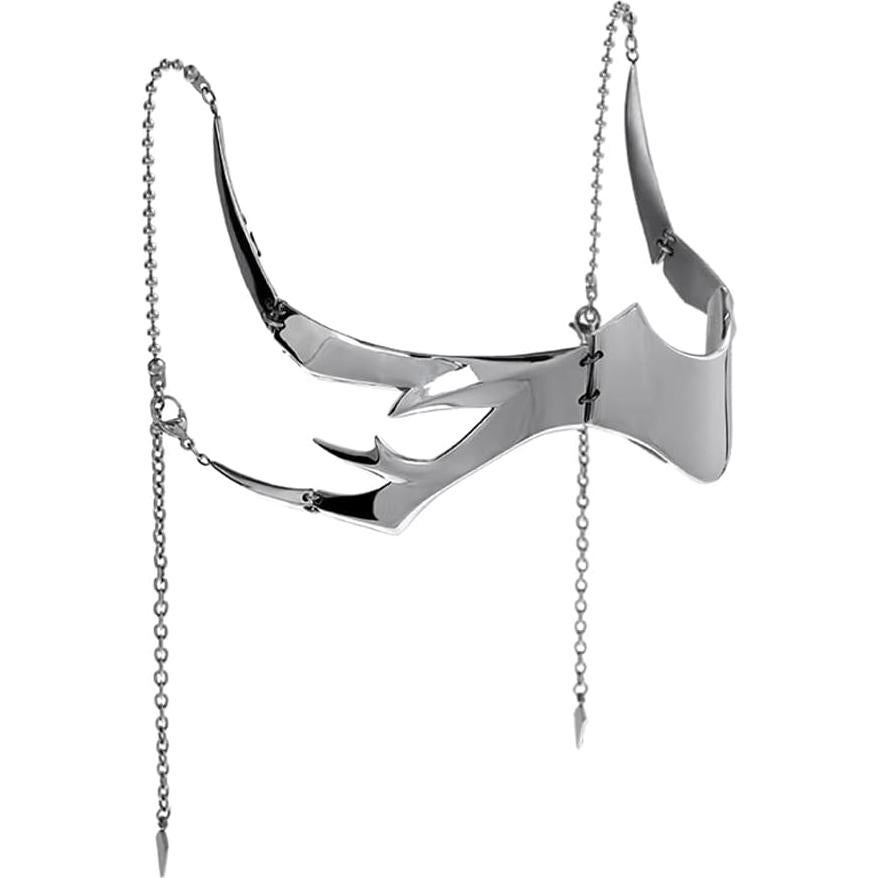 Máscara Media de Acero Líquido L'VOW Plateada Unisex