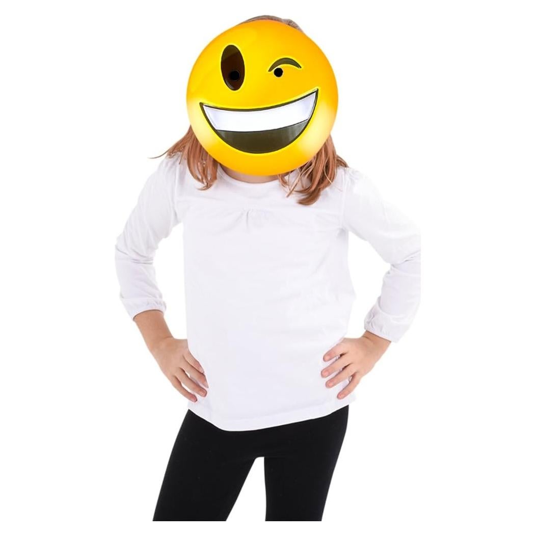 Máscara de Emoticono Sonriente Guiñando el Ojo BlockBuster