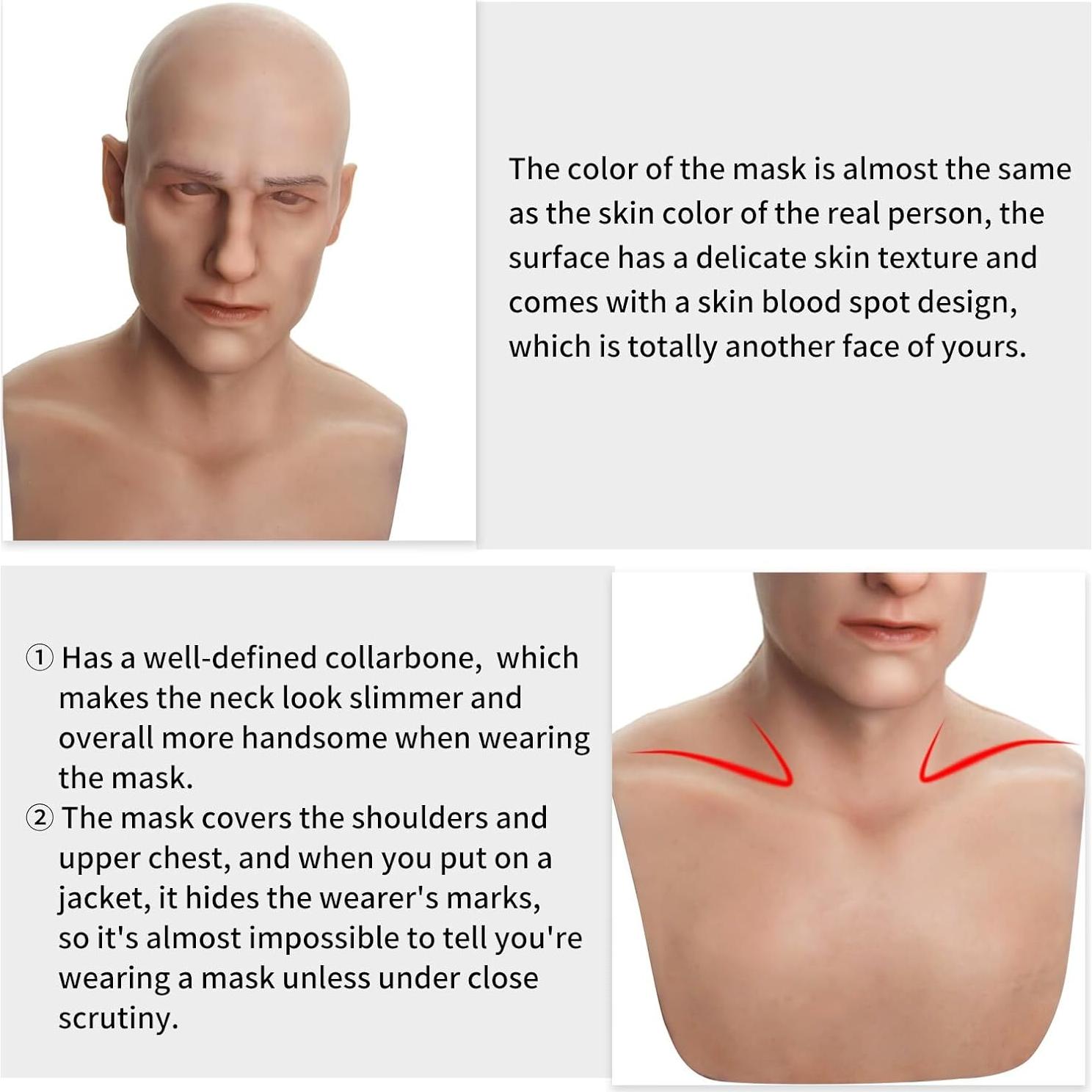 Máscara de Silicona Realista CRRCLSY Marfil para Cosplay