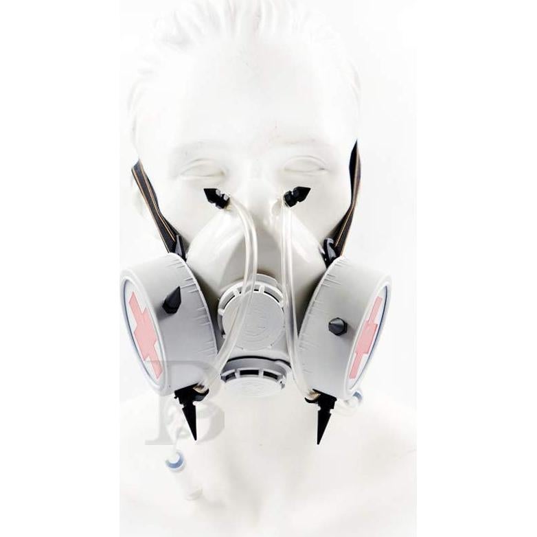 Máscara de Gas Mascarada Más Allá Disfraz Halloween Blanca