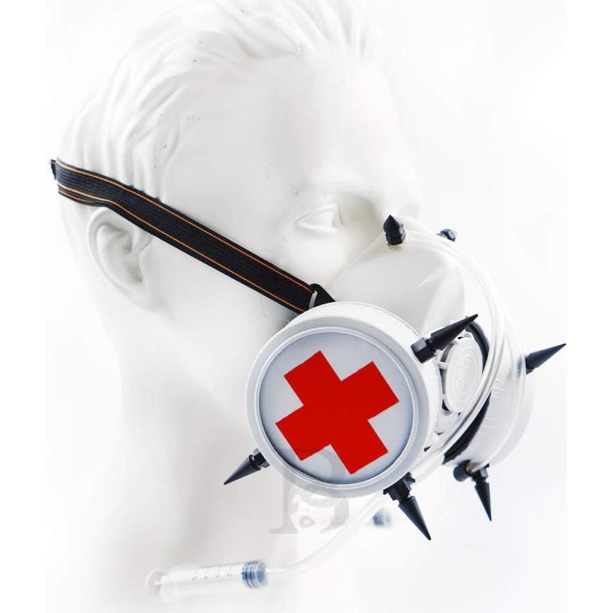 Máscara de Gas Mascarada Más Allá Disfraz Halloween Blanca