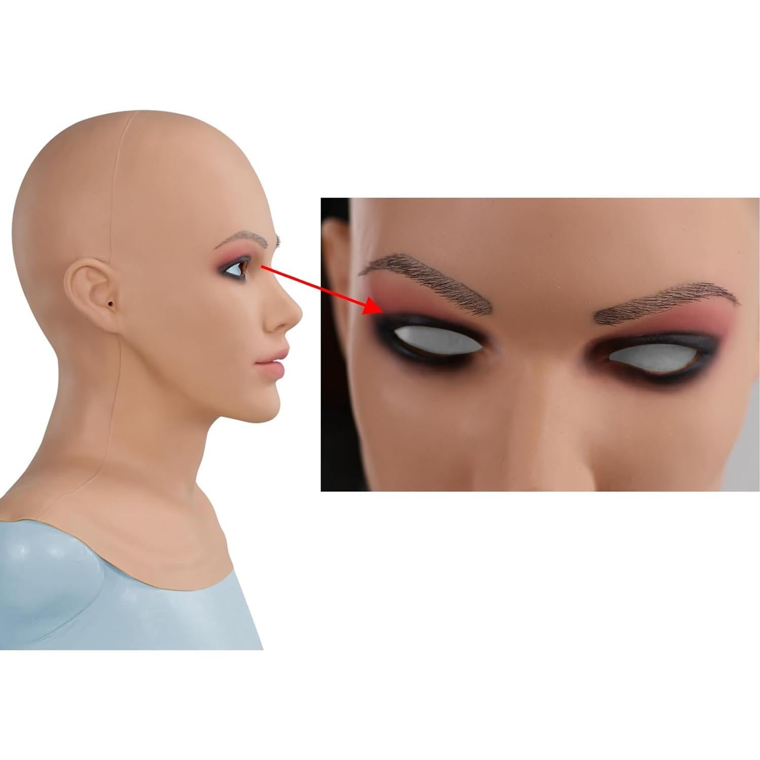 Máscara de Silicona Realista para Mujer LCUPPON Beige