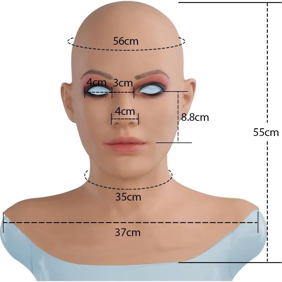 Máscara de Silicona Realista para Mujer LCUPPON Beige