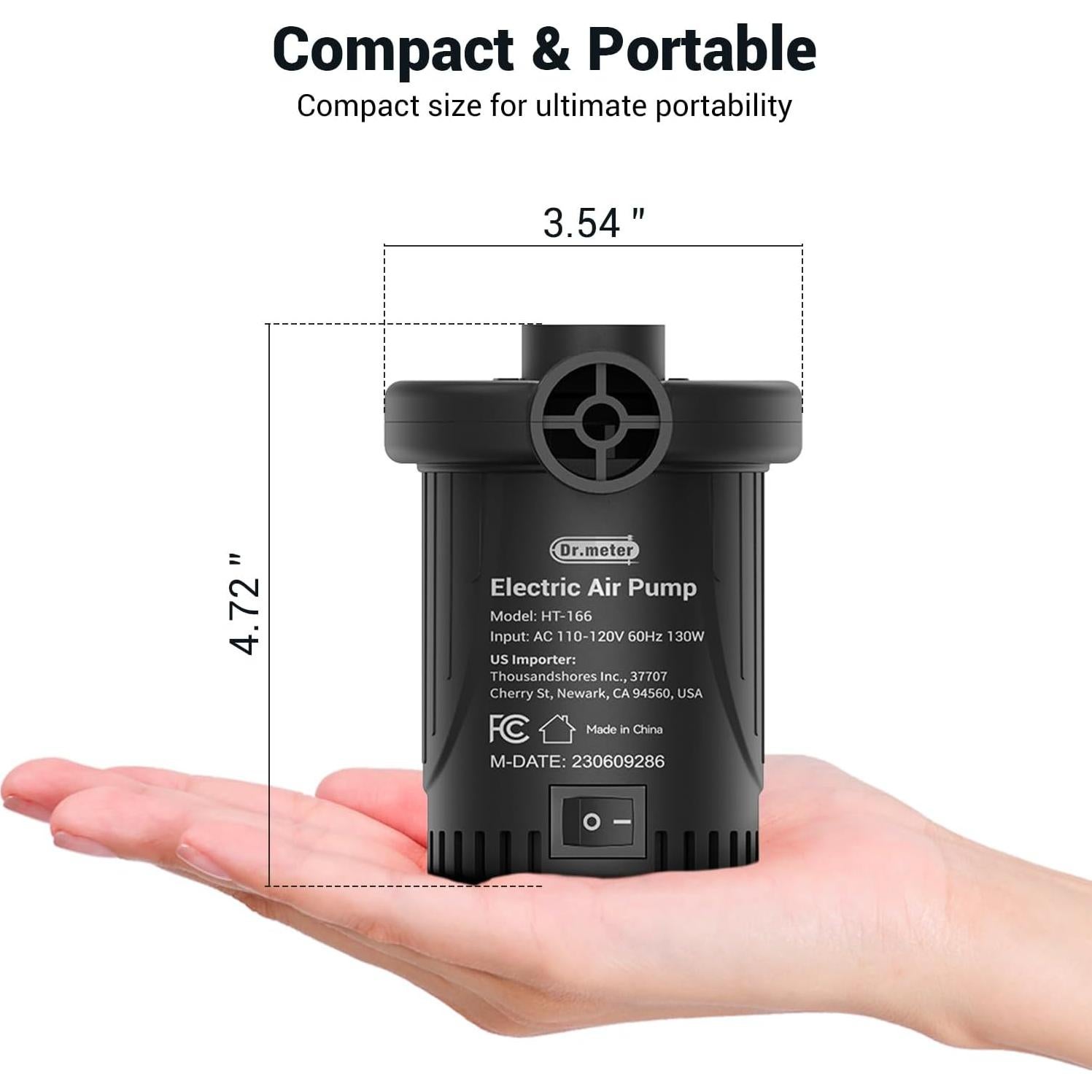 Bomba de Aire Eléctrica Dr.Meter HT-166 460L/min 0.47kg