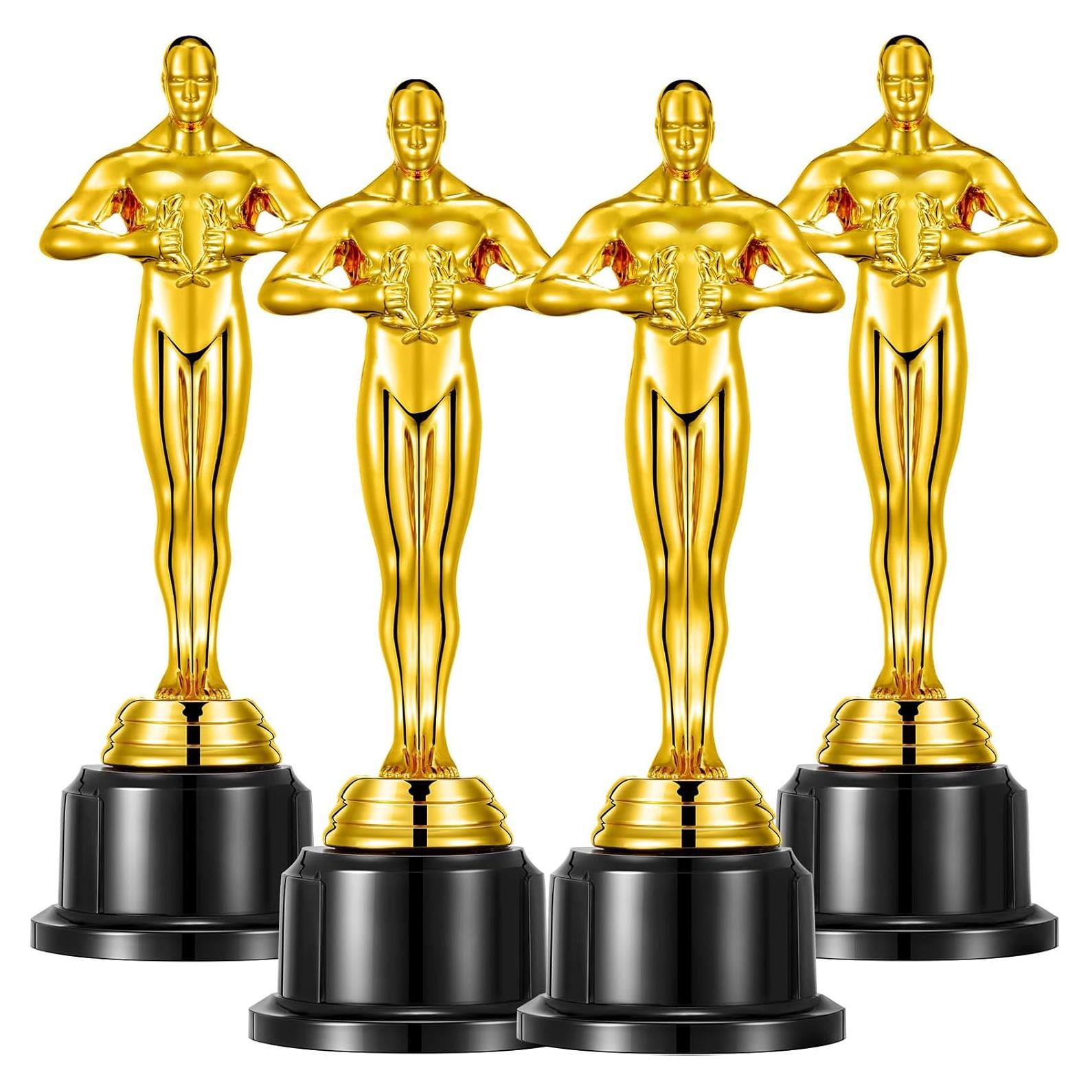 Trofeo de Oro 10 cm Jorpneost - Paquete de 4 Estatuas