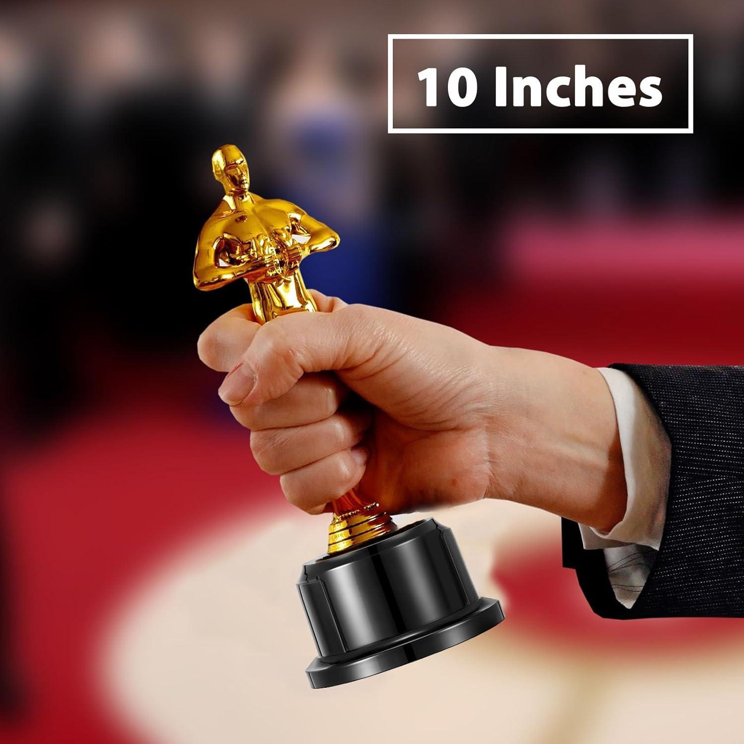 Trofeo de Oro 10 cm Jorpneost - Paquete de 4 Estatuas