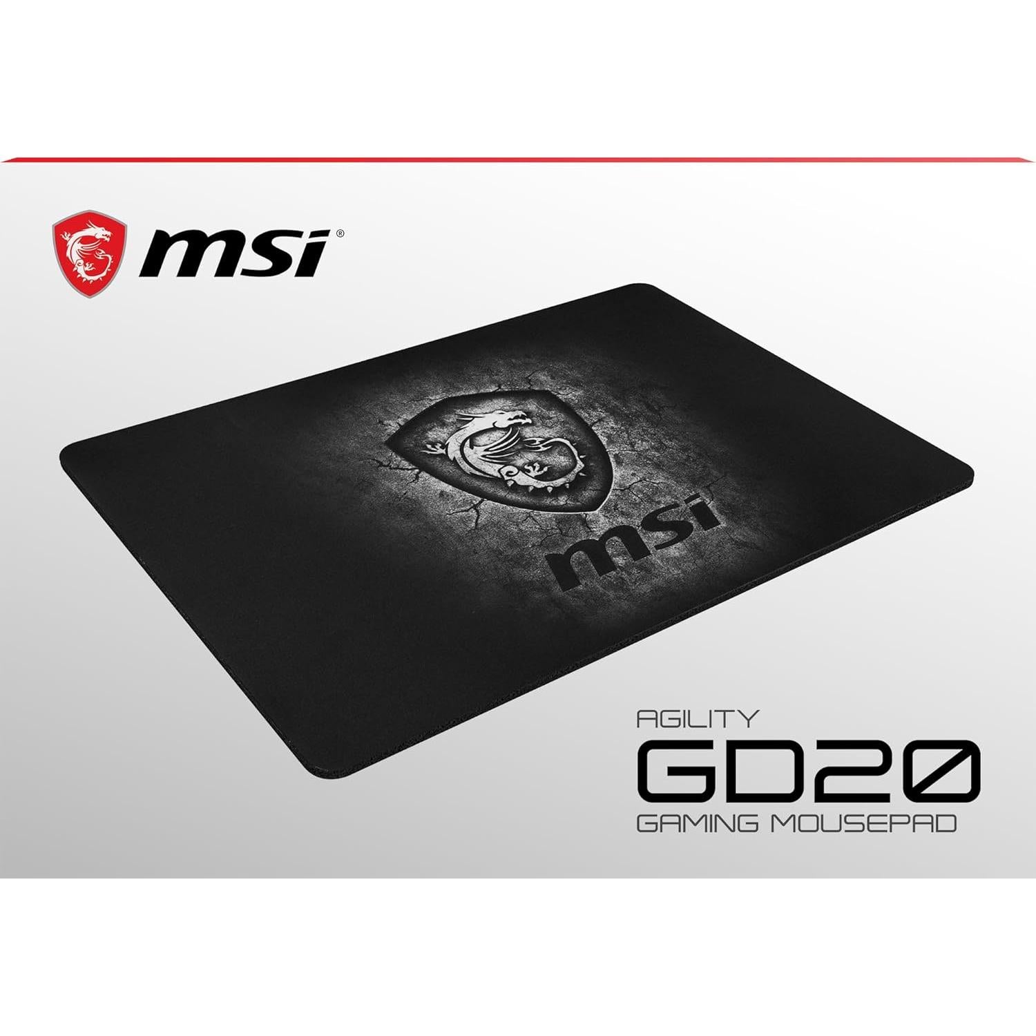 Alfombrilla Gaming MSI Agility GD20, 32x22 cm, Antideslizante