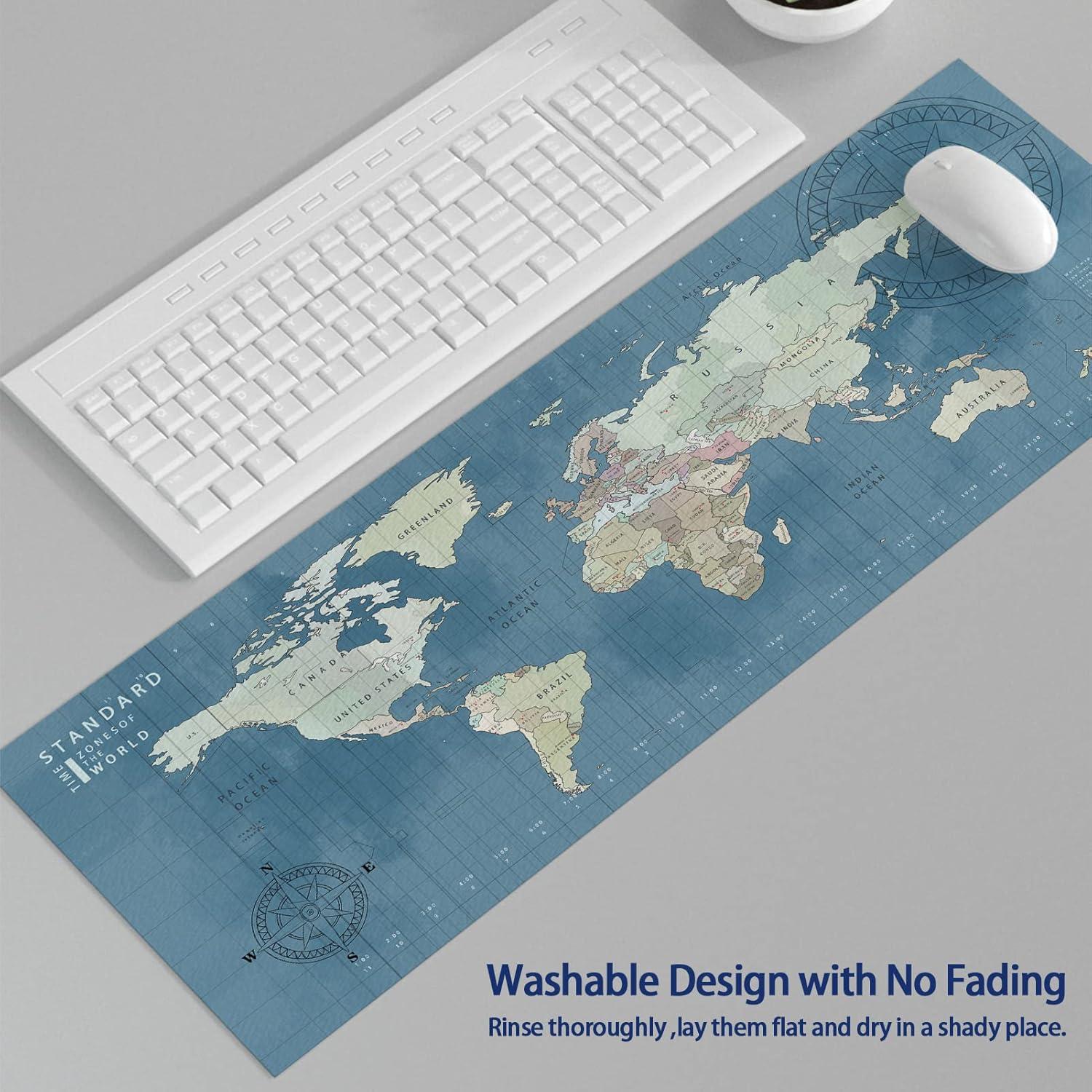 Alfombrilla de Ratón Grande Mamfous Mapa del Mundo 80x30 cm