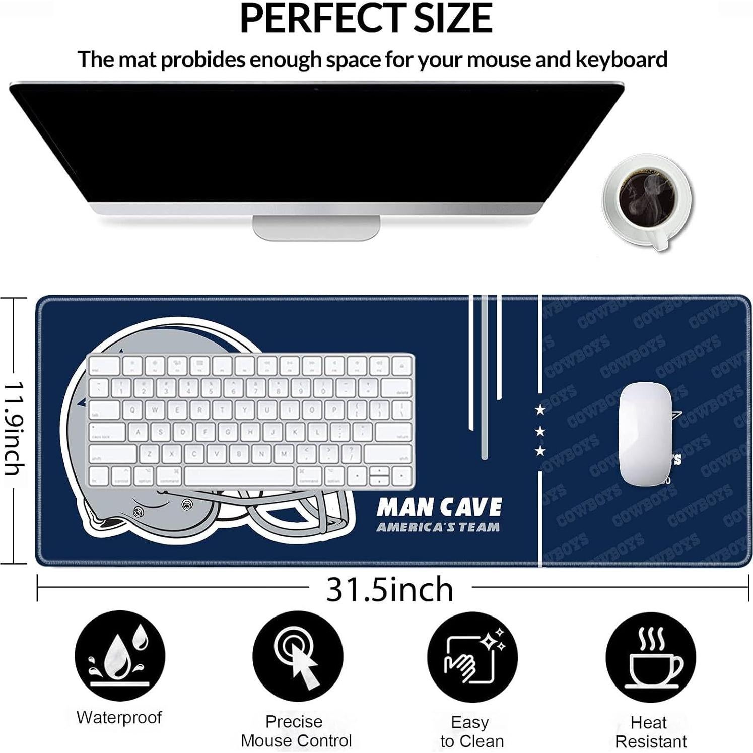 Alfombrilla de Ratón Grande AYYQHC 80x30 cm Bordes Cosidos