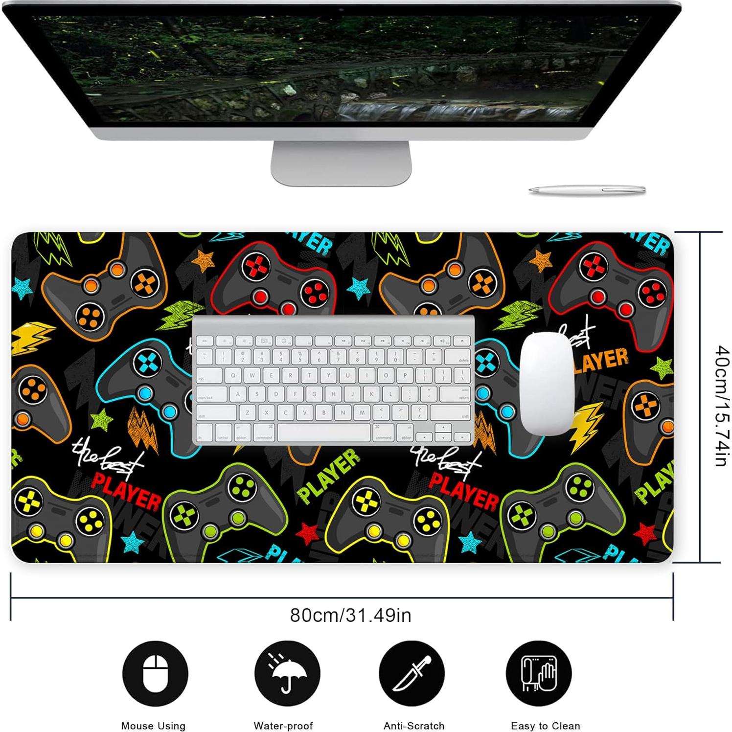 Alfombrilla de Ratón AOWULA Ampliada 80x40cm Antideslizante