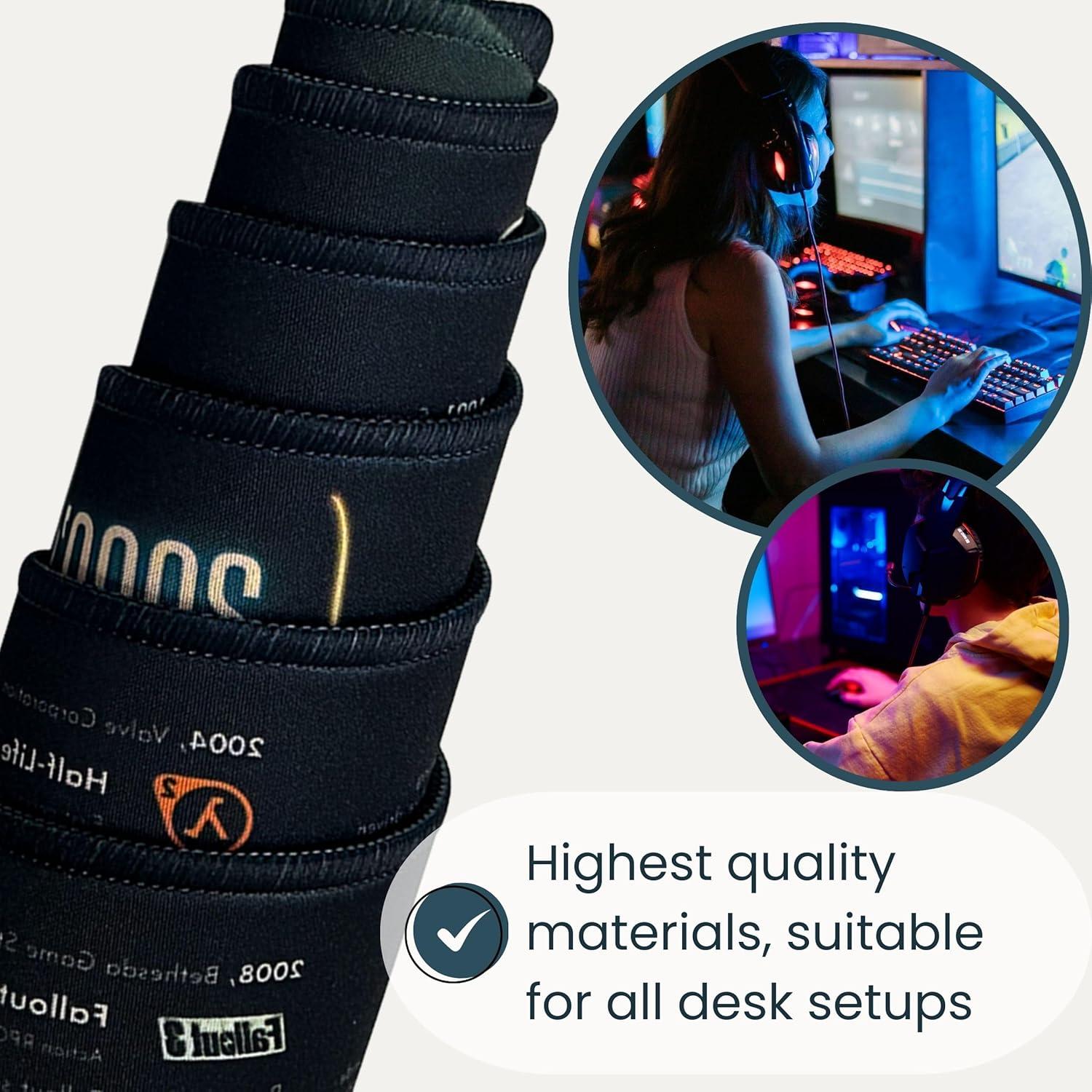 Alfombrilla de Ratón Grande InfoMat Juegos de Décadas 90cm x 40cm