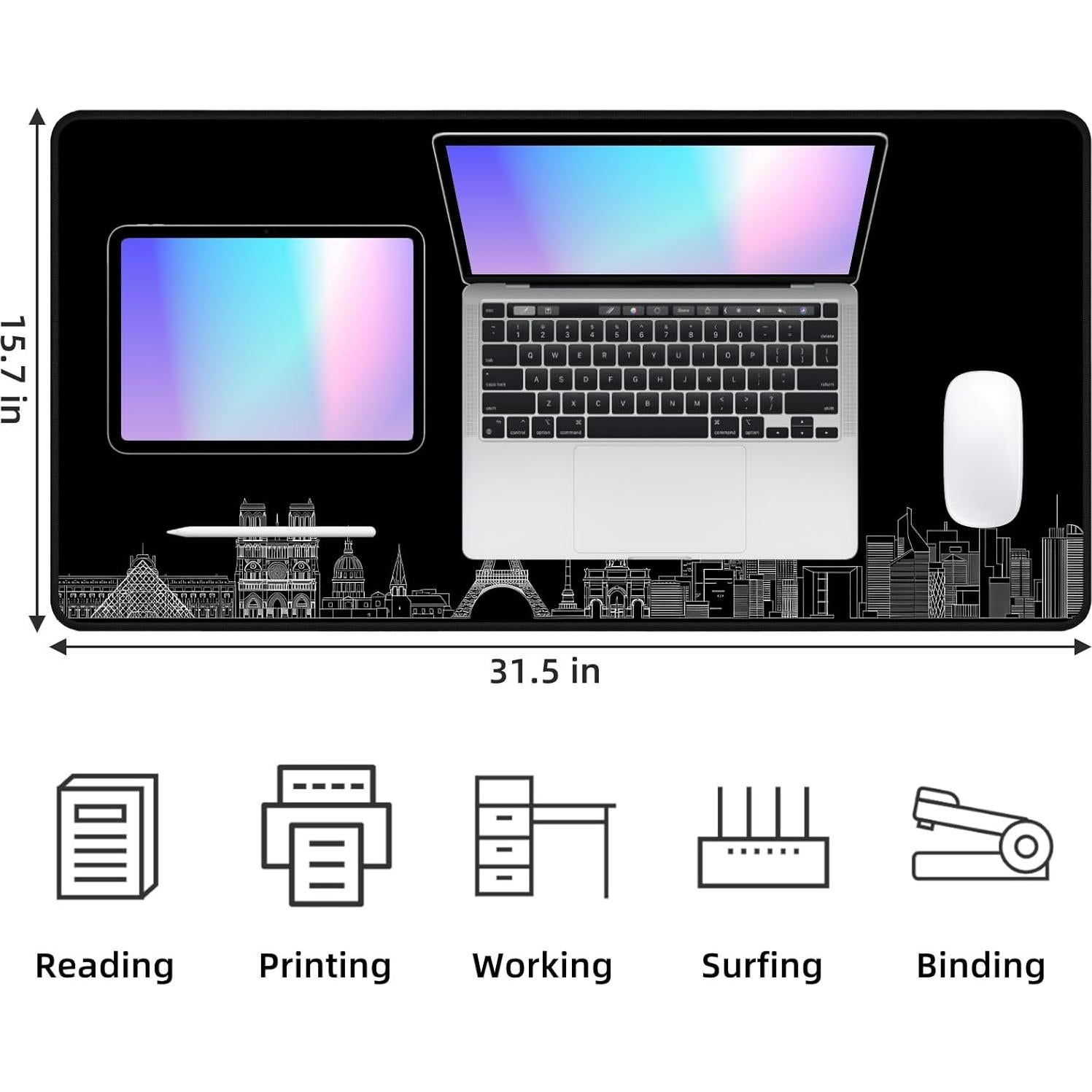 Alfombrilla de Ratón Grande IndigoCase 80x40 cm Antideslizante