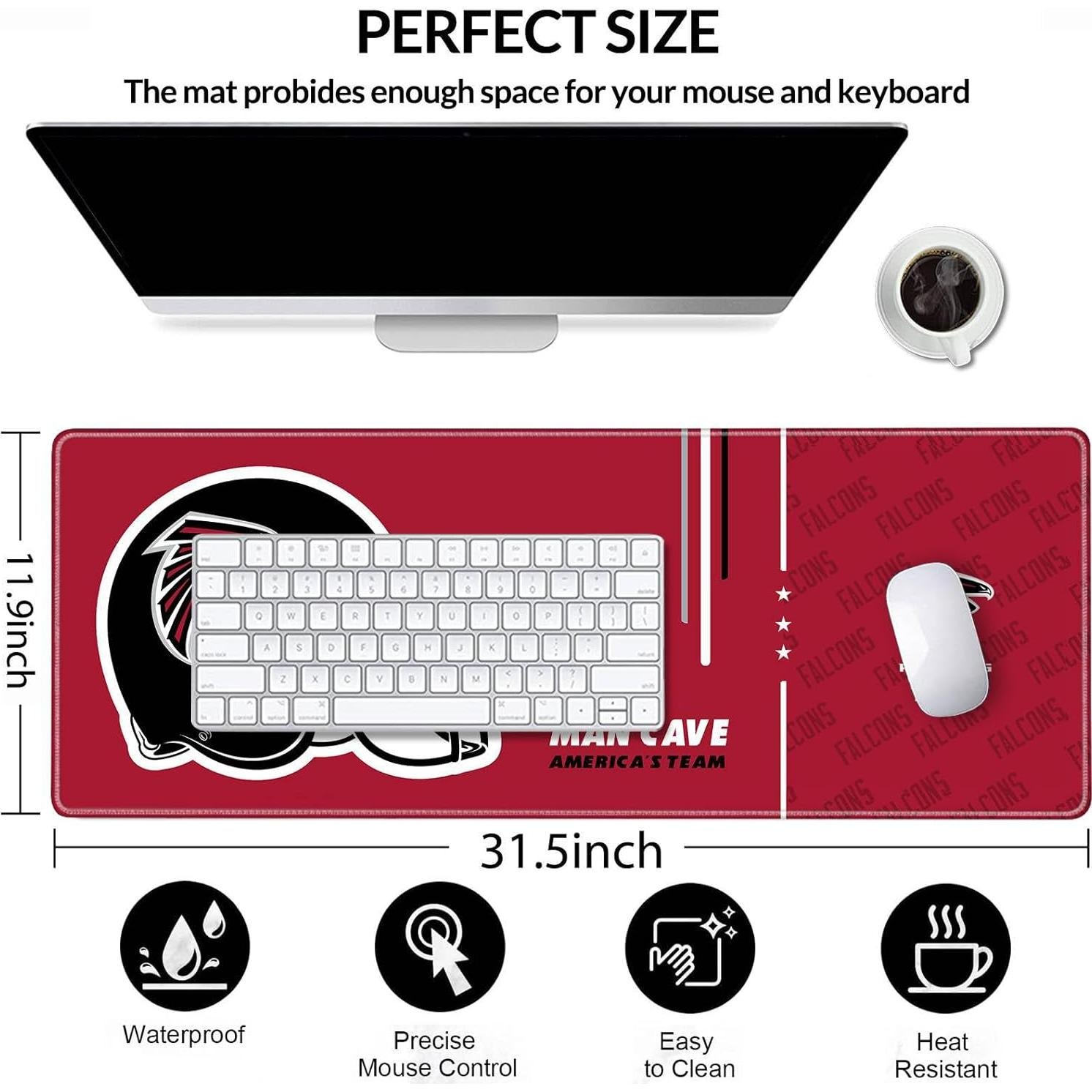 Alfombrilla de Ratón Grande AYYQHC 80x30 cm Bordes Cosidos