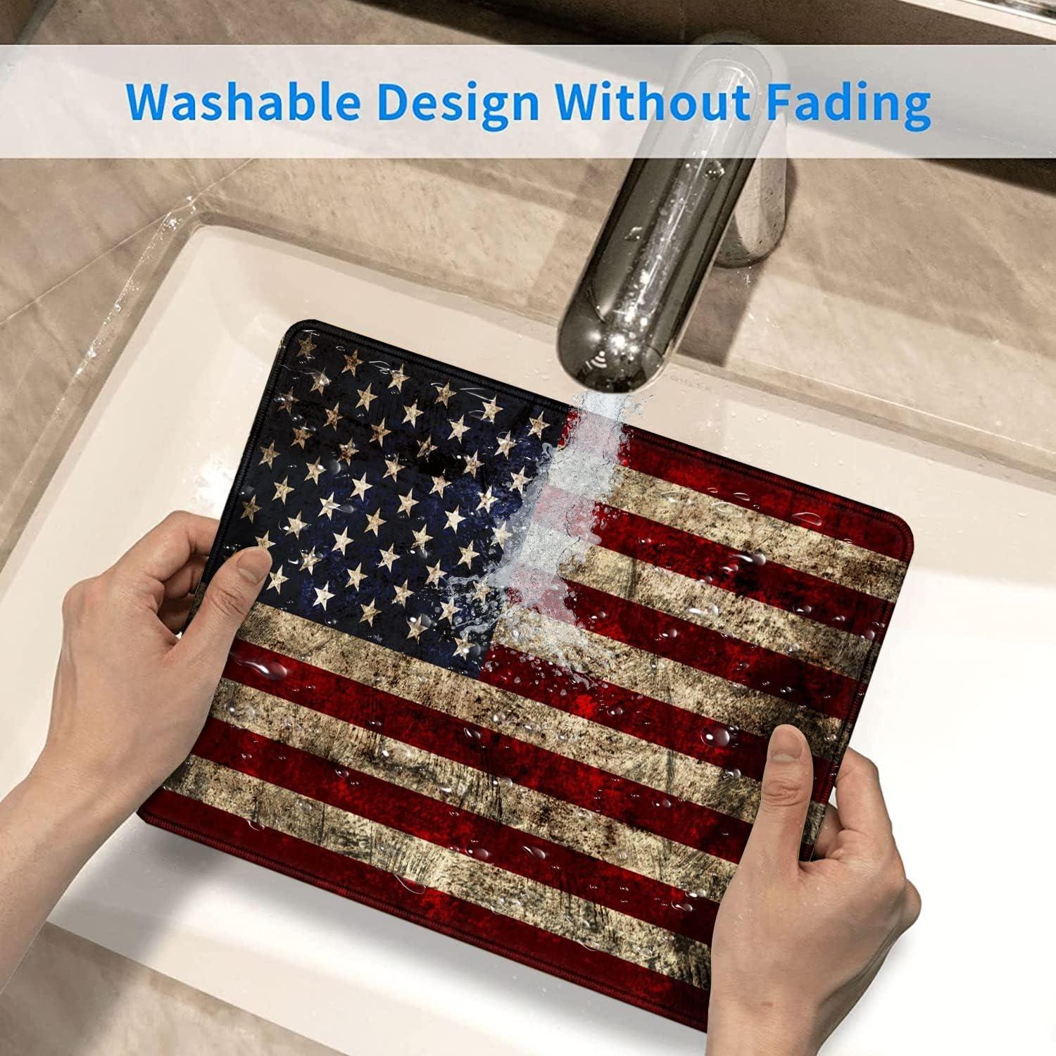 Alfombrilla de Ratón WTJGHY Antideslizante Bandera Americana 240x200mm