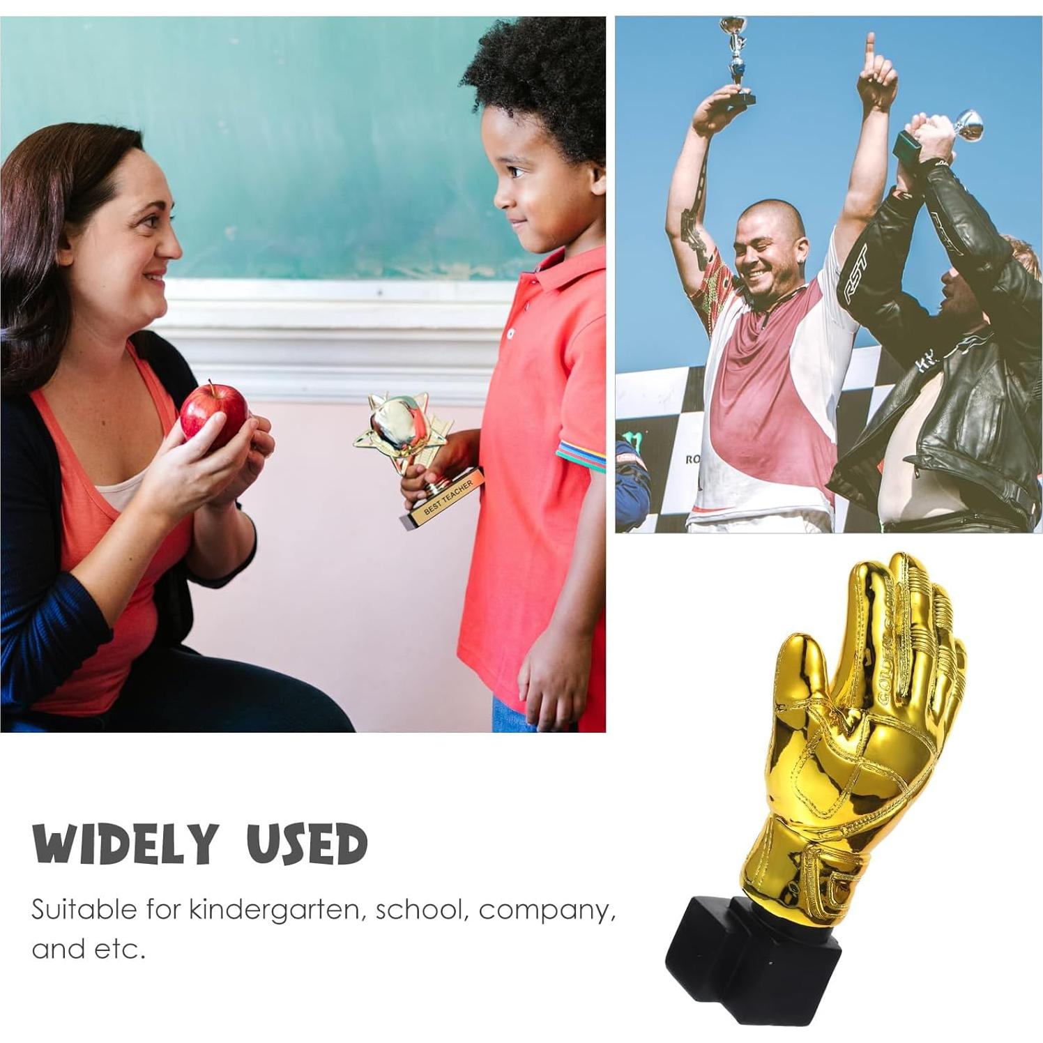 Trofeo de Portero IMIKEYA en Forma de Guante 26 cm Dorado