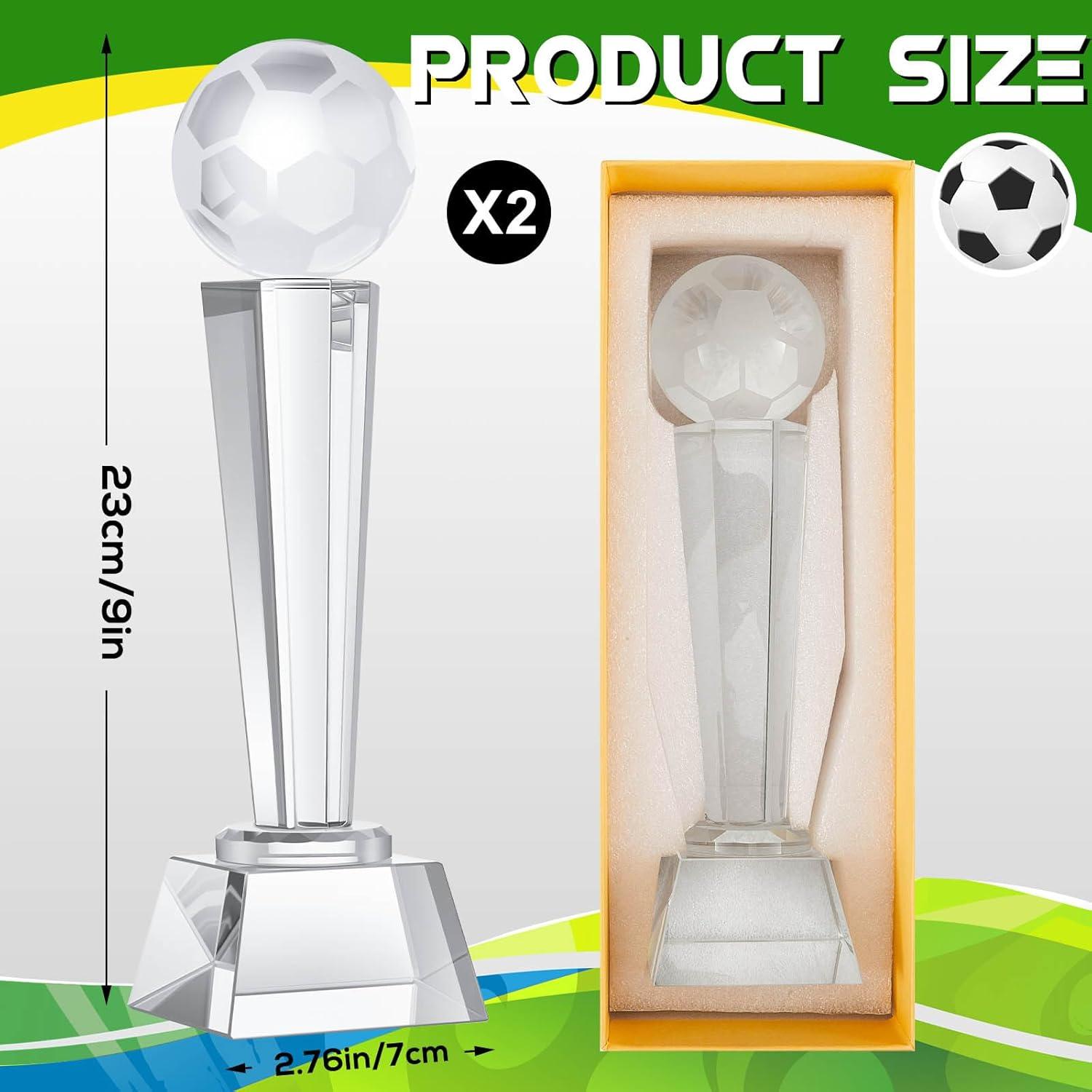 Trofeo de Cristal Meooeck 23x7 cm con Caja de Regalo - 2 Pcs
