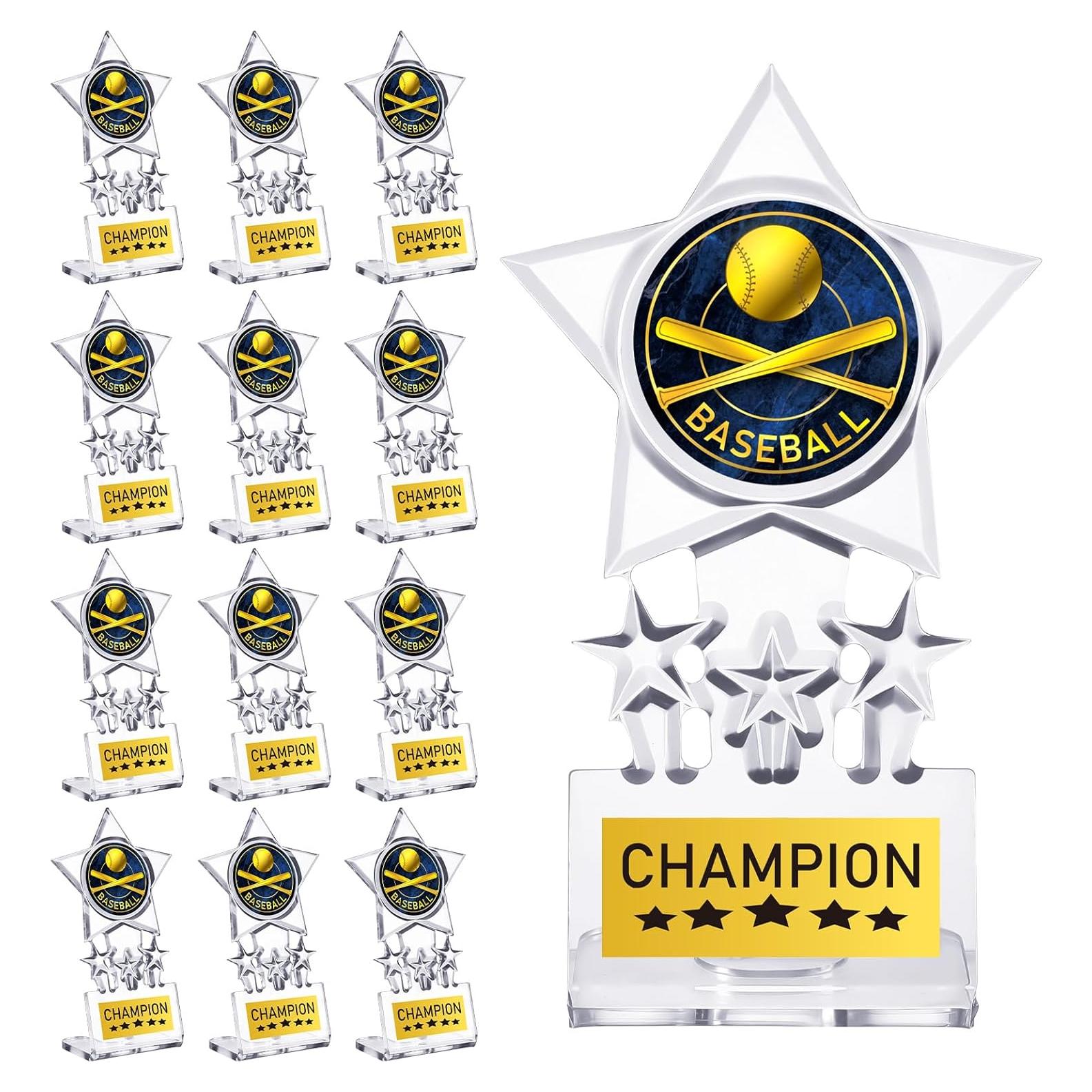 Trofeos de Campeón Tondiamo 12 Pcs Acrílico Béisbol