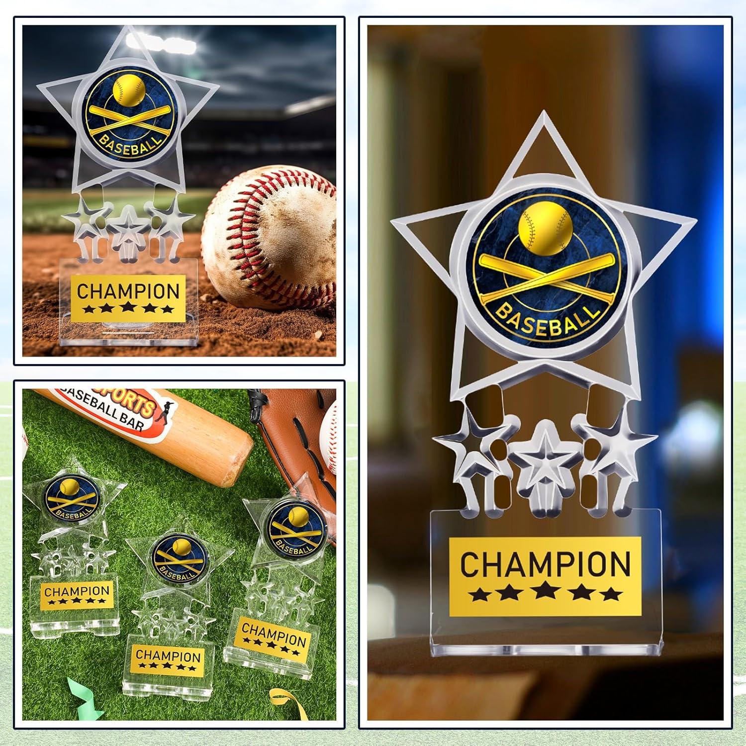 Trofeos de Campeón Tondiamo 12 Pcs Acrílico Béisbol