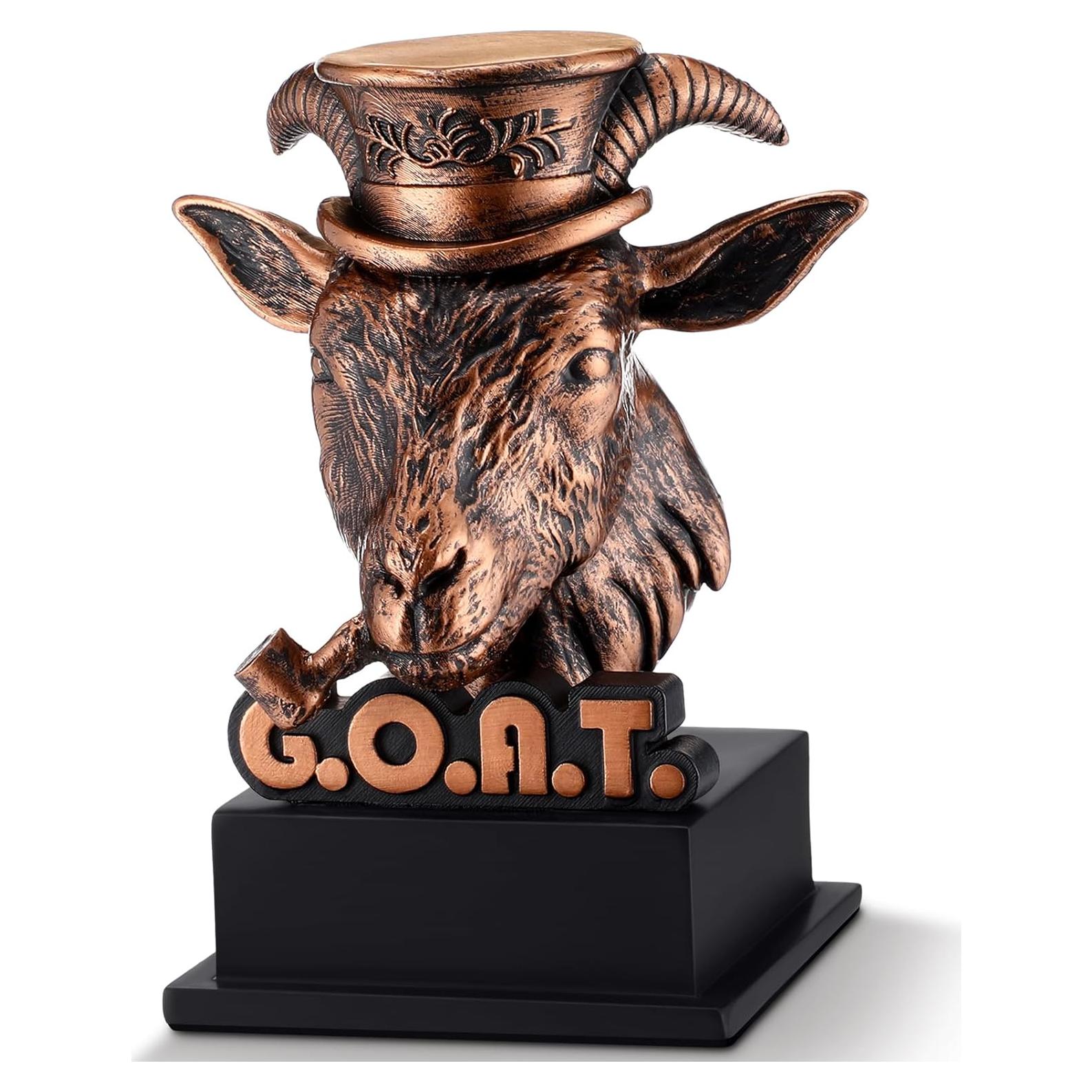Trofeo de Cabra Zhengmy G.O.A.T. en Resina - Regalo Divertido