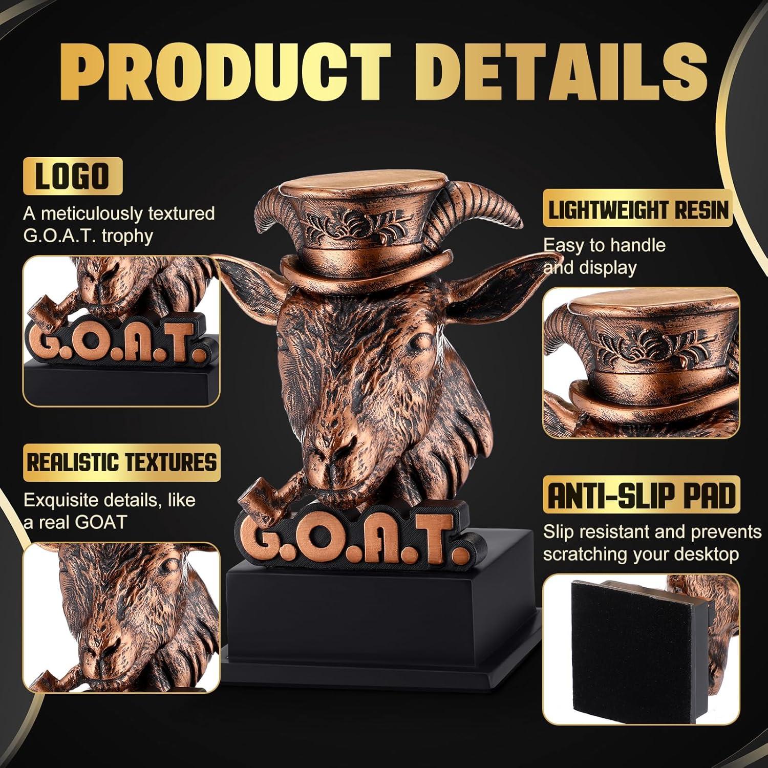 Trofeo de Cabra Zhengmy G.O.A.T. en Resina - Regalo Divertido