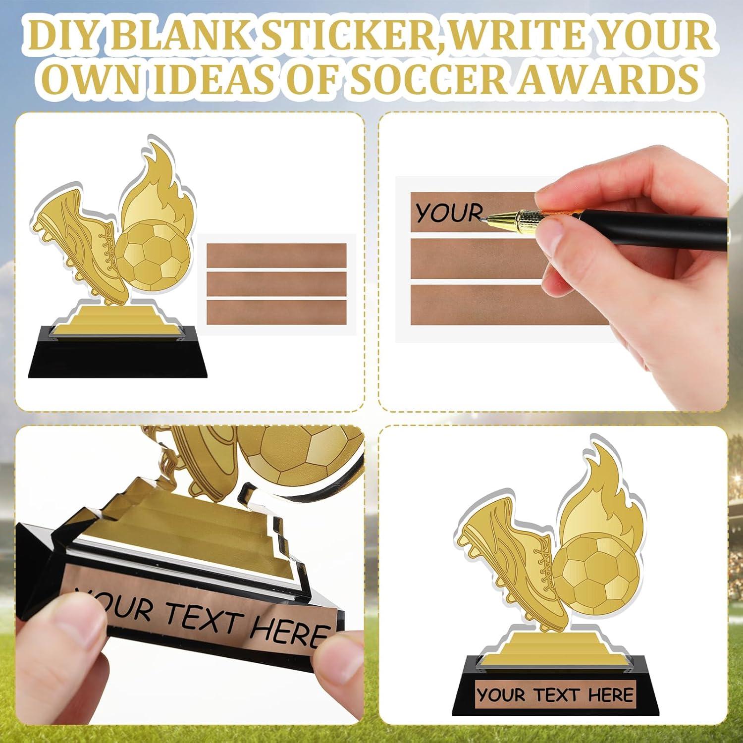 Trofeo de Fútbol Acrílico Colingmill 3 Pcs 13.5 cm Dorado