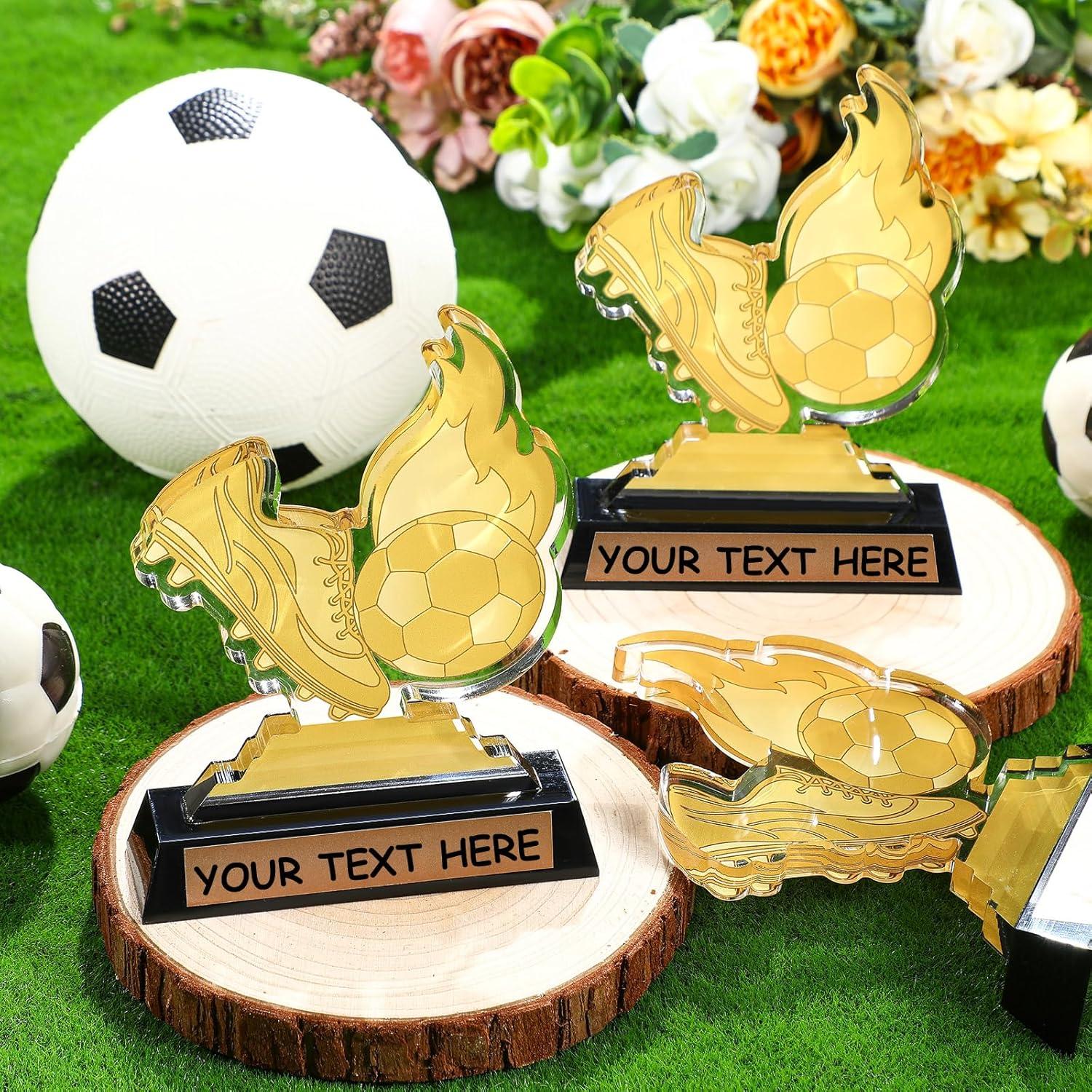 Trofeo de Fútbol Acrílico Colingmill 3 Pcs 13.5 cm Dorado