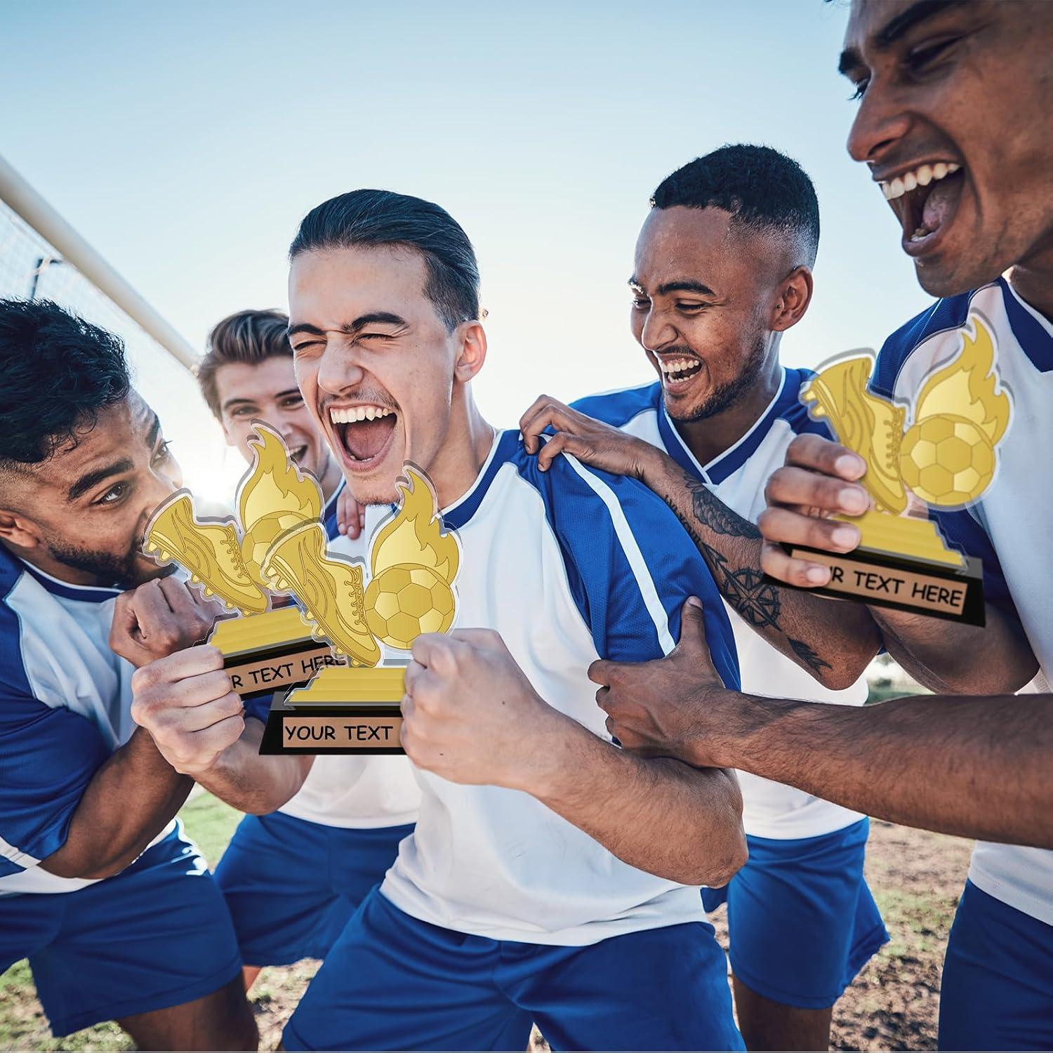 Trofeo de Fútbol Acrílico Colingmill 3 Pcs 13.5 cm Dorado