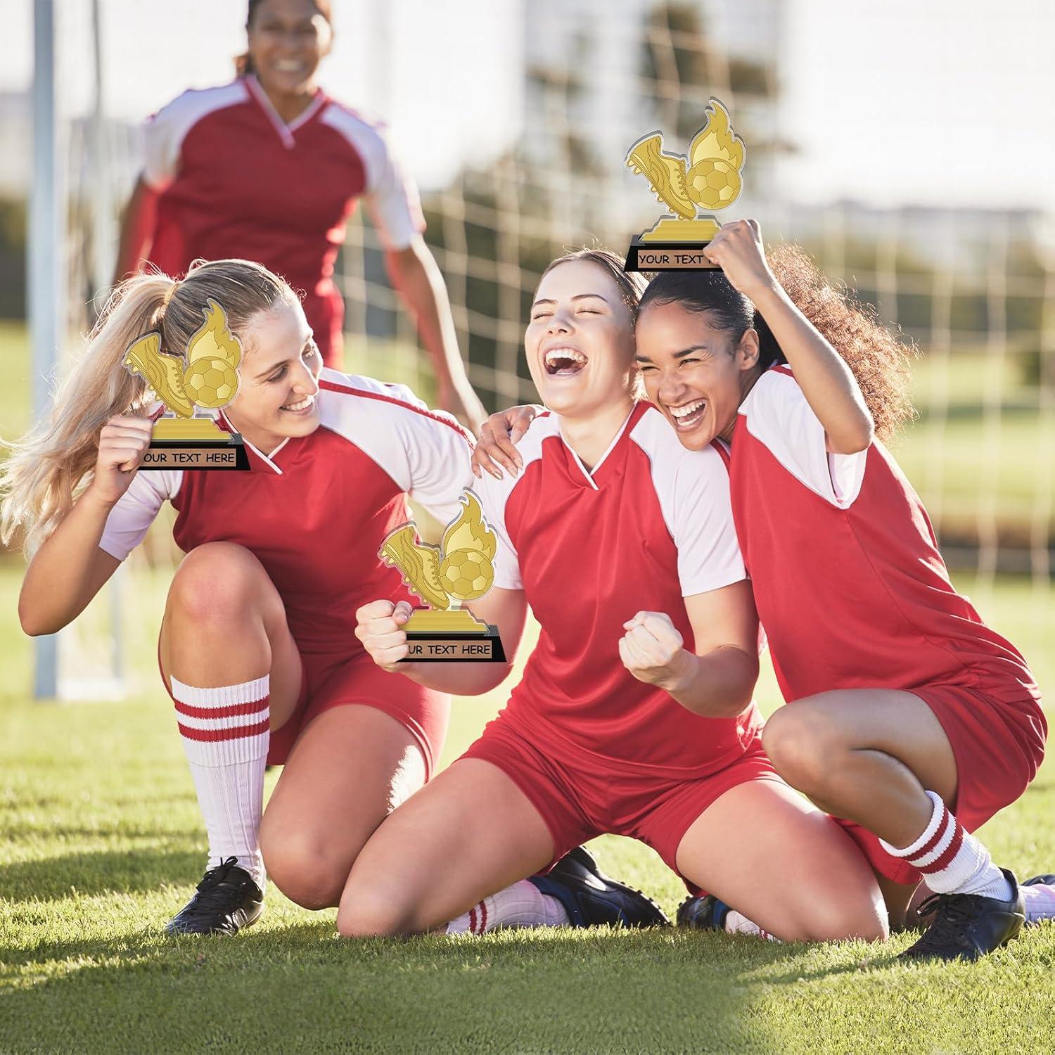 Trofeo de Fútbol Acrílico Colingmill 3 Pcs 13.5 cm Dorado