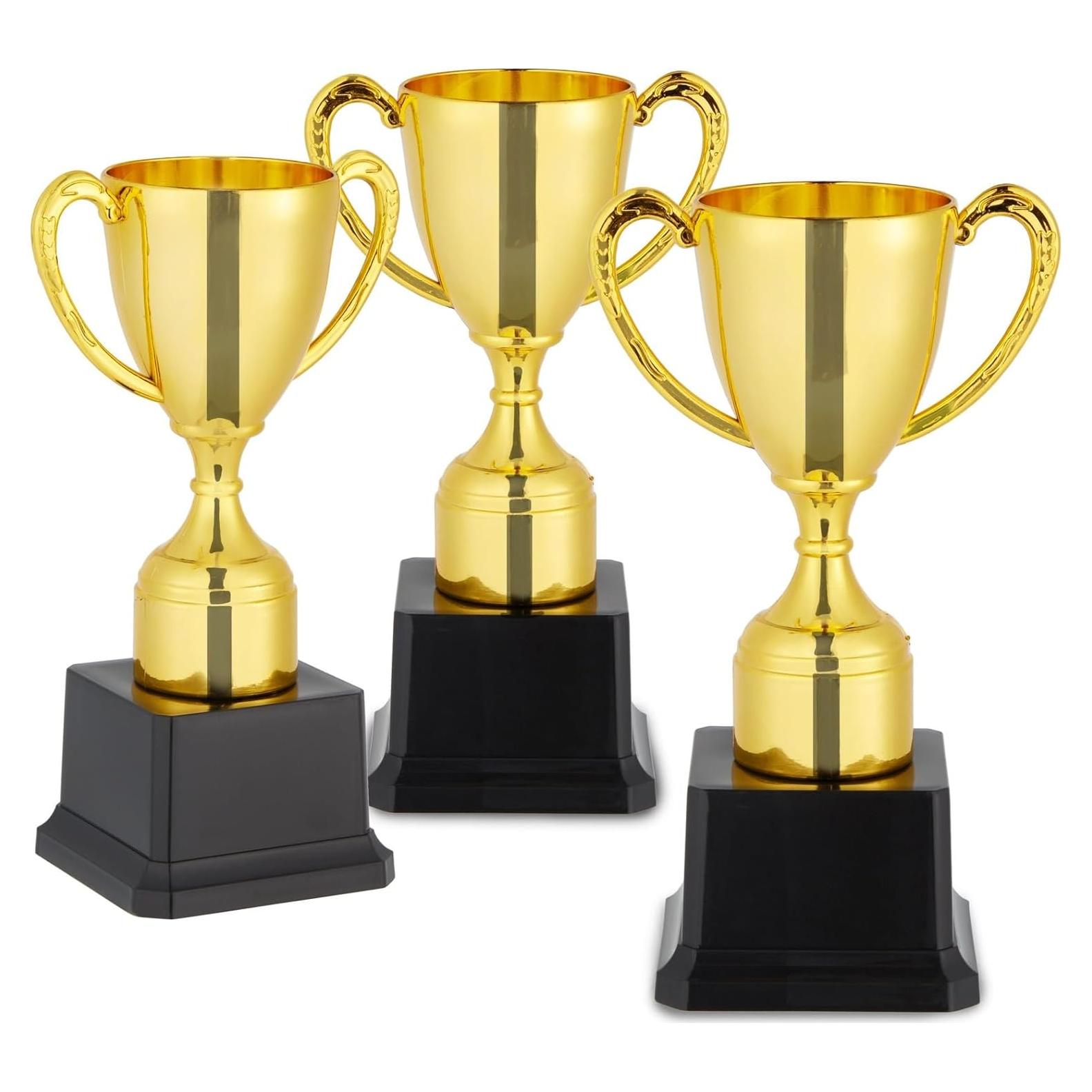 Pack de 3 Trofeos Plásticos Dorados 17.7 cm para Niños - Premios