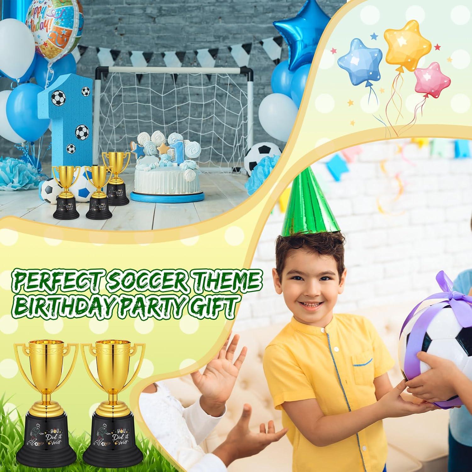 Set de 24 Medallas y Trofeos de Fútbol Tondiamo - 12 Trofeos 13 cm y 12 Medallas 5 cm