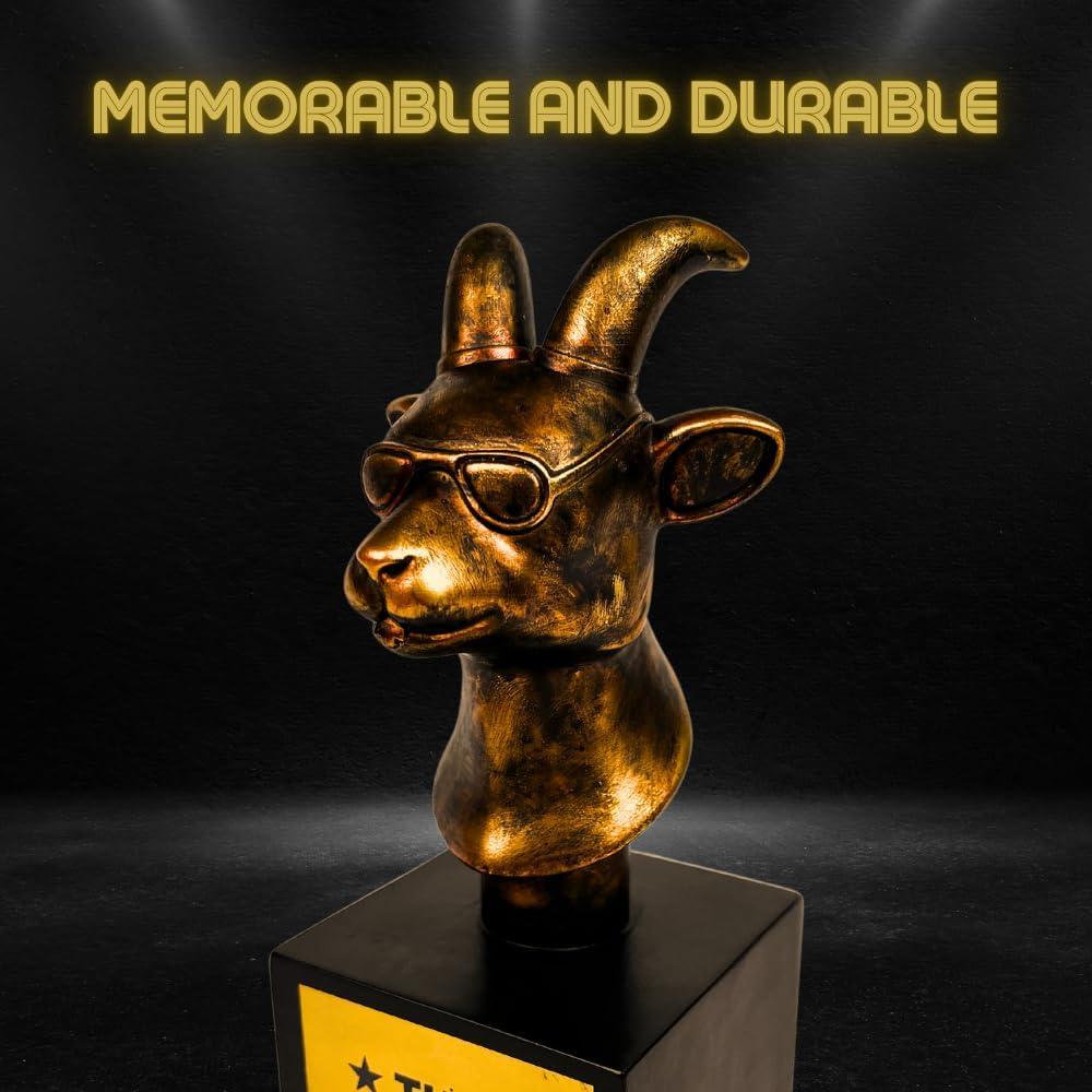 Trofeo Cabra G.O.A.T. Genérico con Placa Grabada - 18 cm