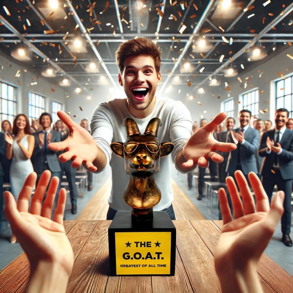 Trofeo Cabra G.O.A.T. Genérico con Placa Grabada - 18 cm